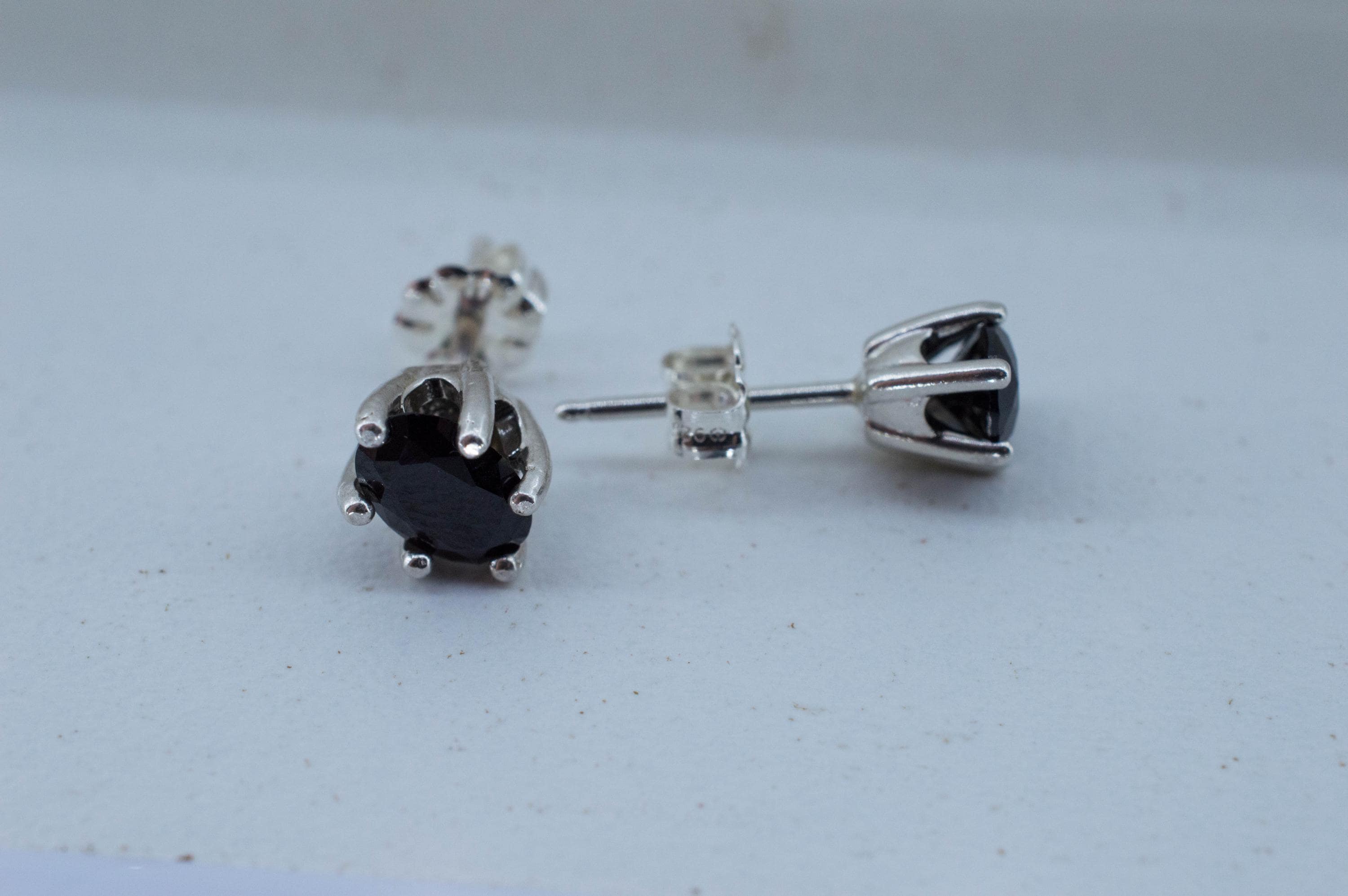 Black Spinel Earrings; Natural Untreated Thailand Spinel; 1.685cts