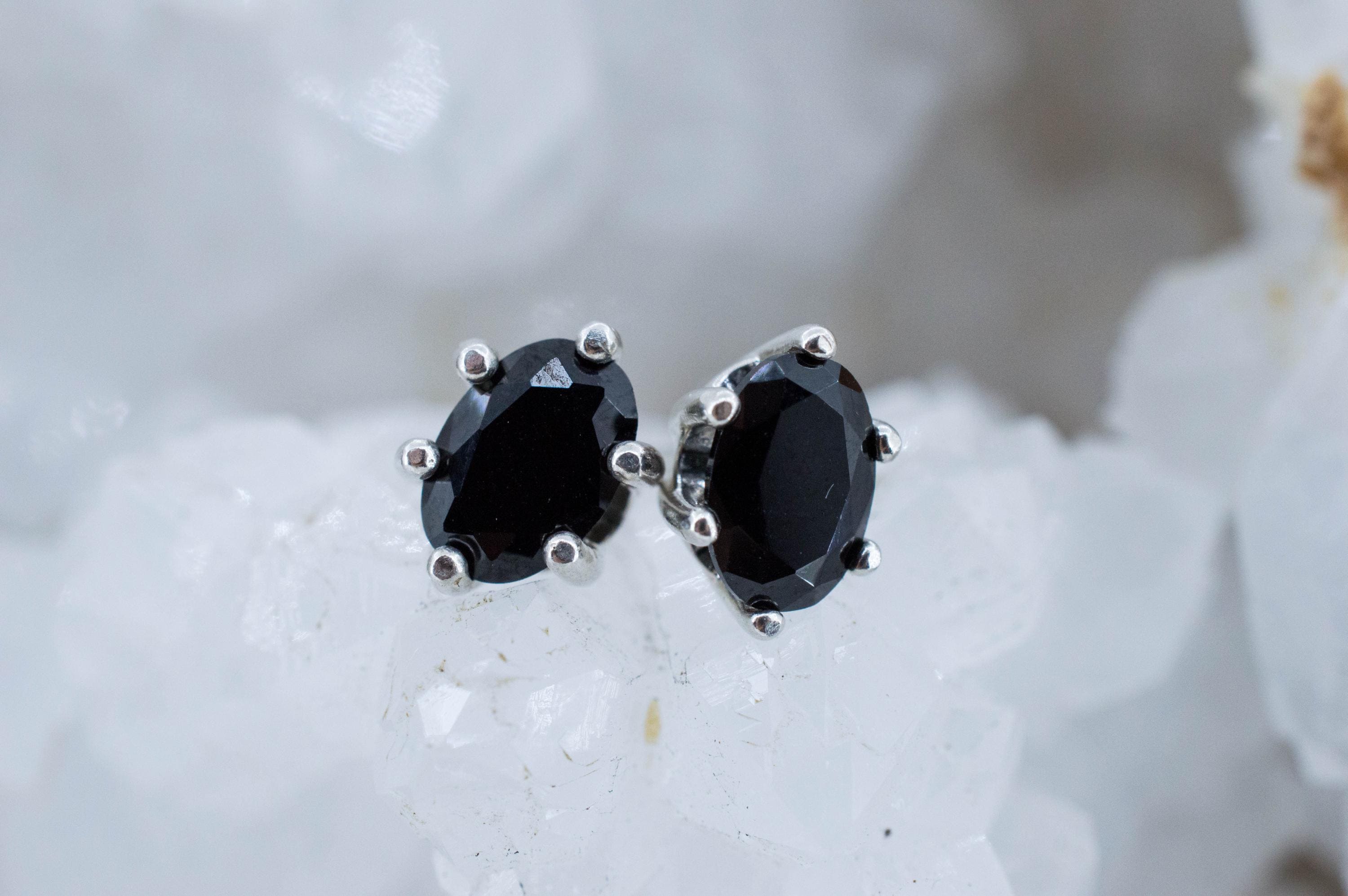 Black Spinel Earrings; Natural Untreated Thailand Spinel; 1.685cts