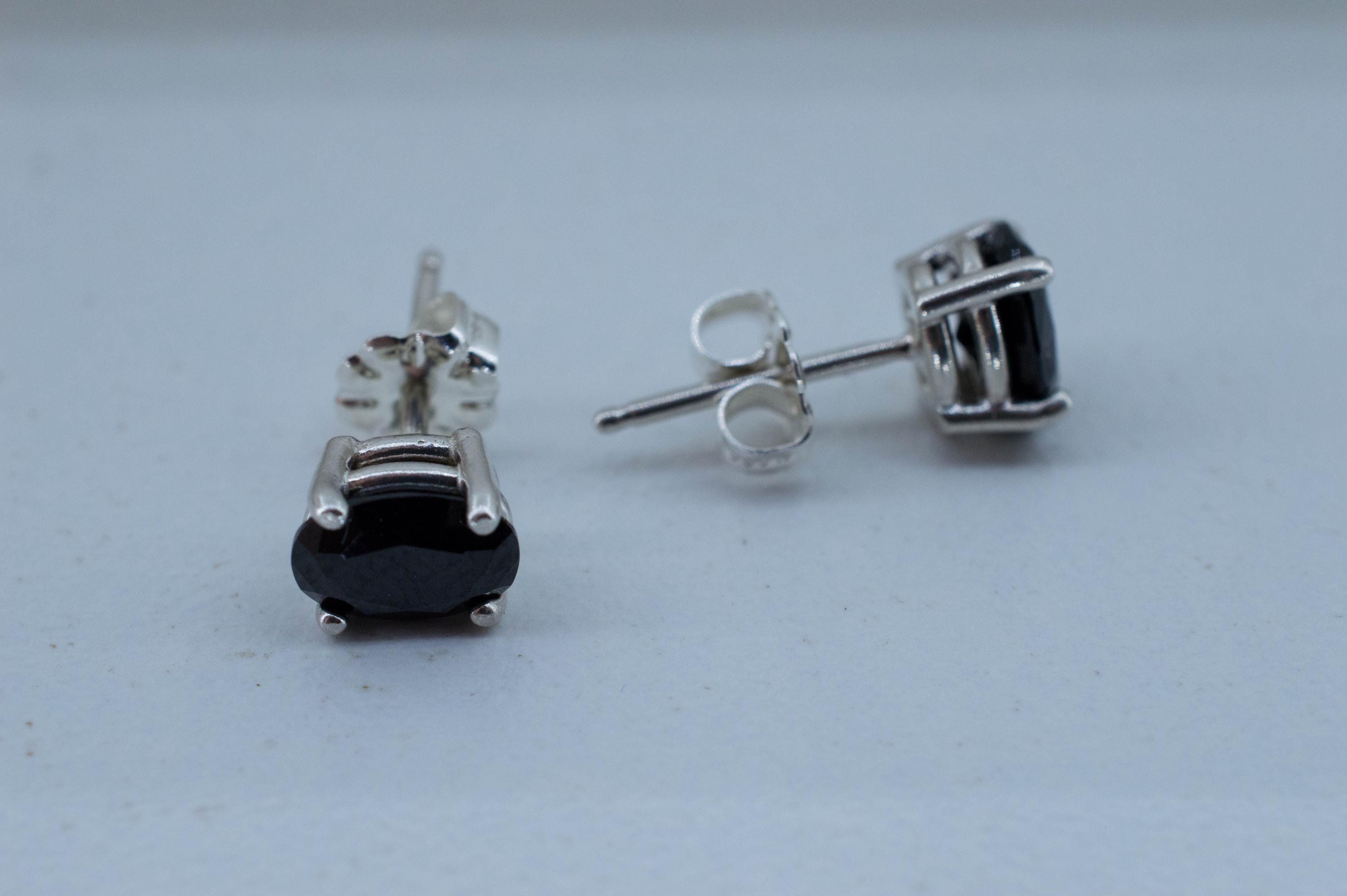 Black Spinel Earrings; Natural Untreated Thailand Spinel; 1.700cts