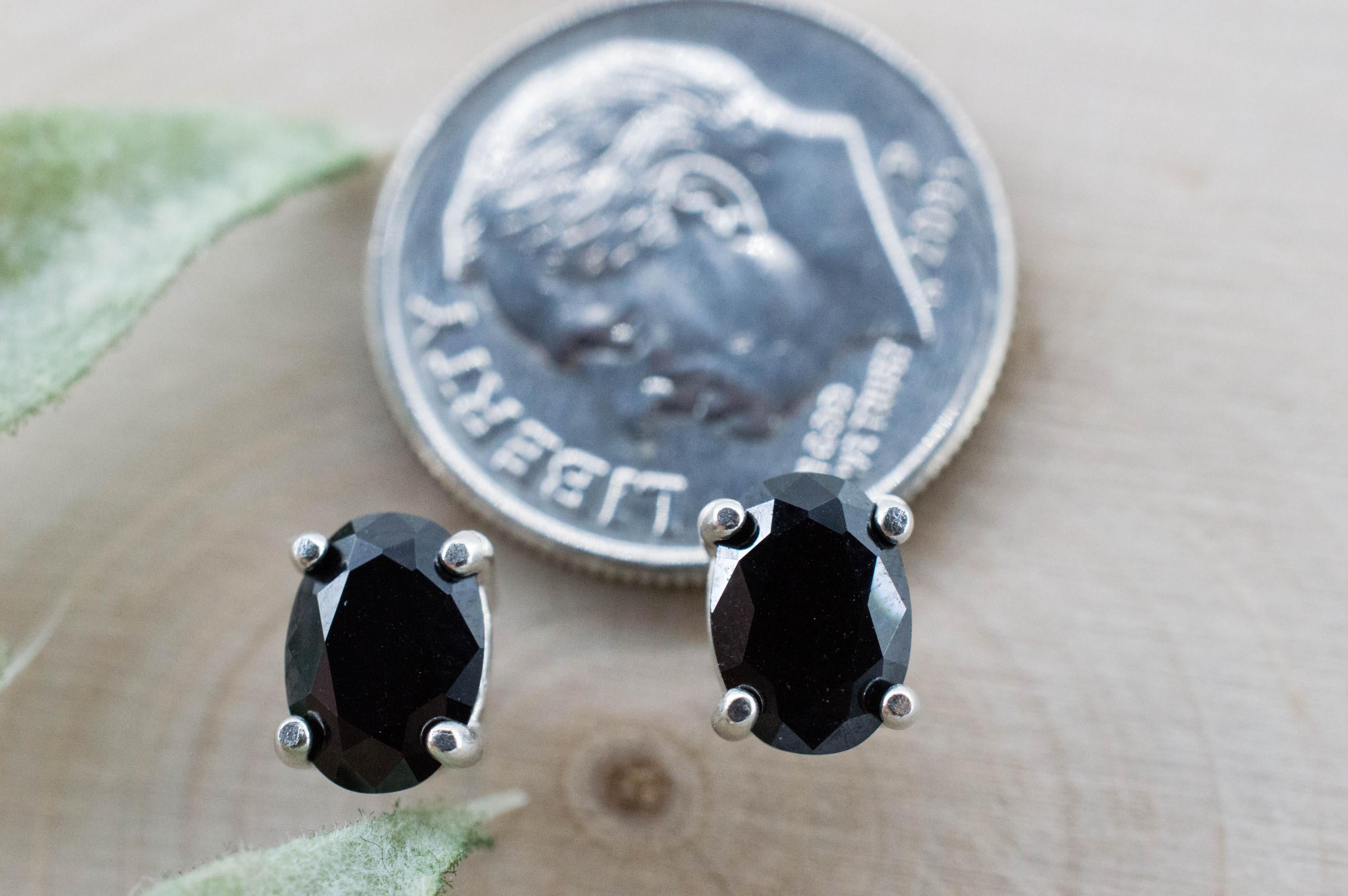 Black Spinel Earrings; Natural Untreated Thailand Spinel; 1.700cts