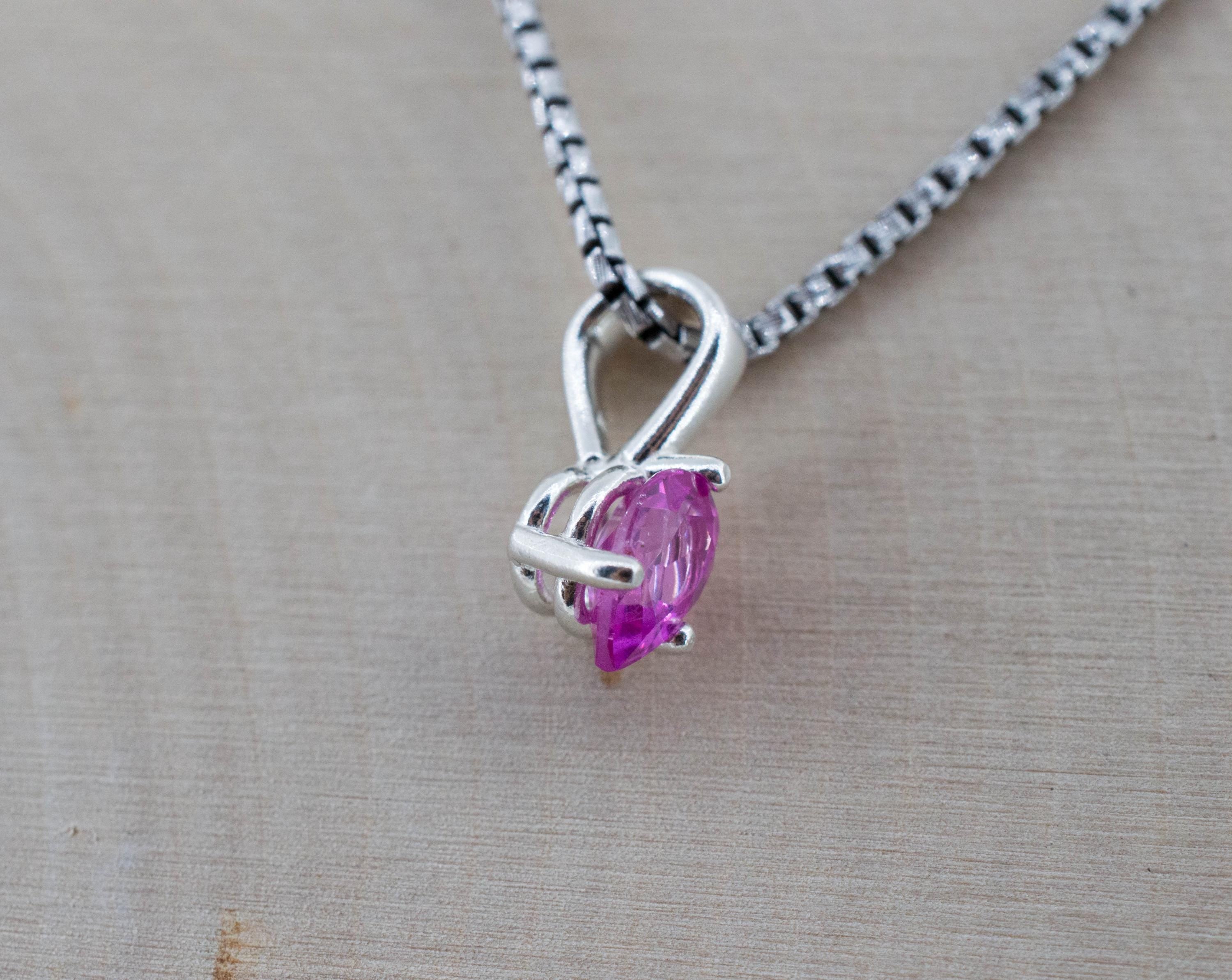 Pink Sapphire Pendant; Natural Untreated Vietnam Sapphire; 0.675cts