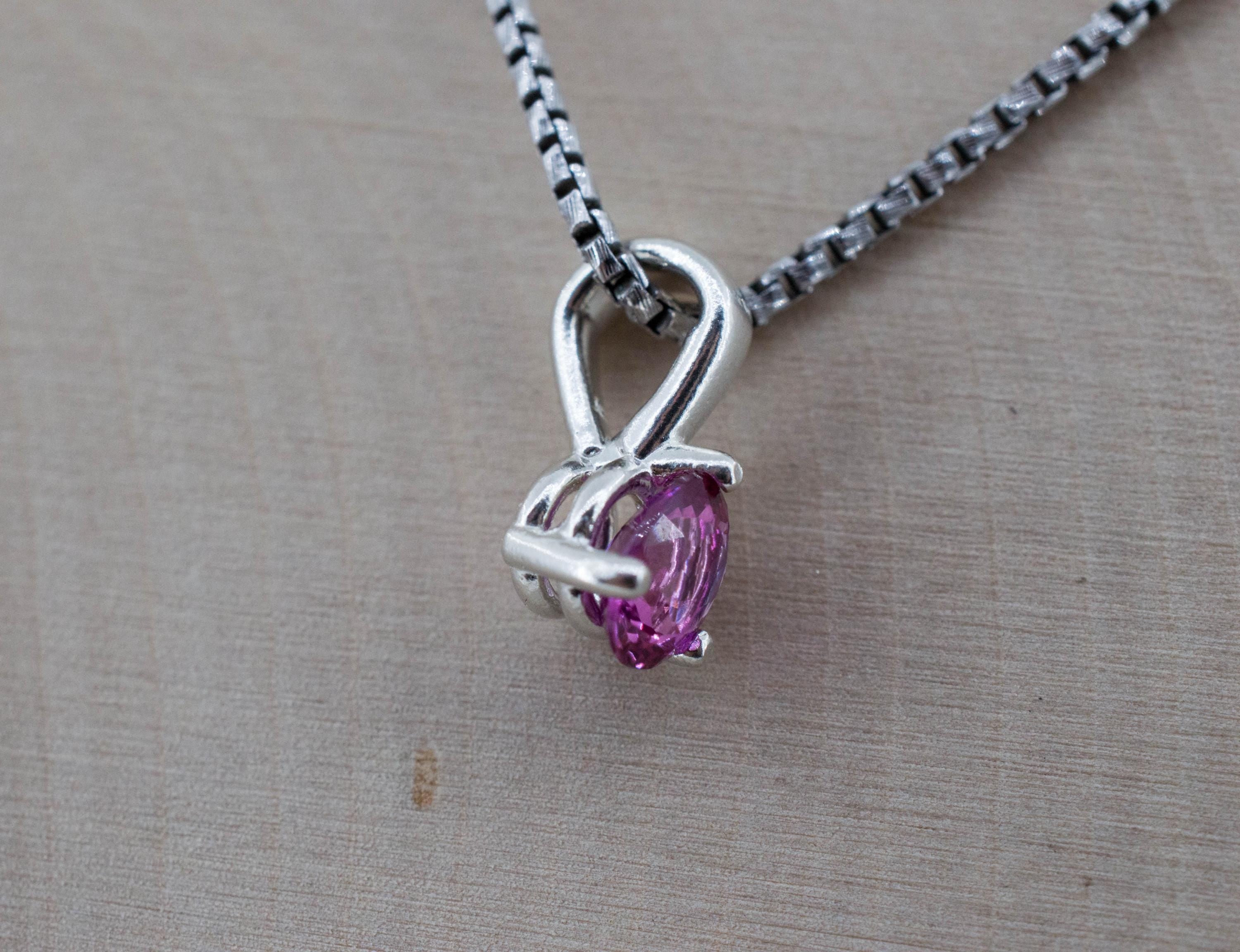 Pink Sapphire Pendant; Natural Untreated Sri Lanka Sapphire; 0.690cts