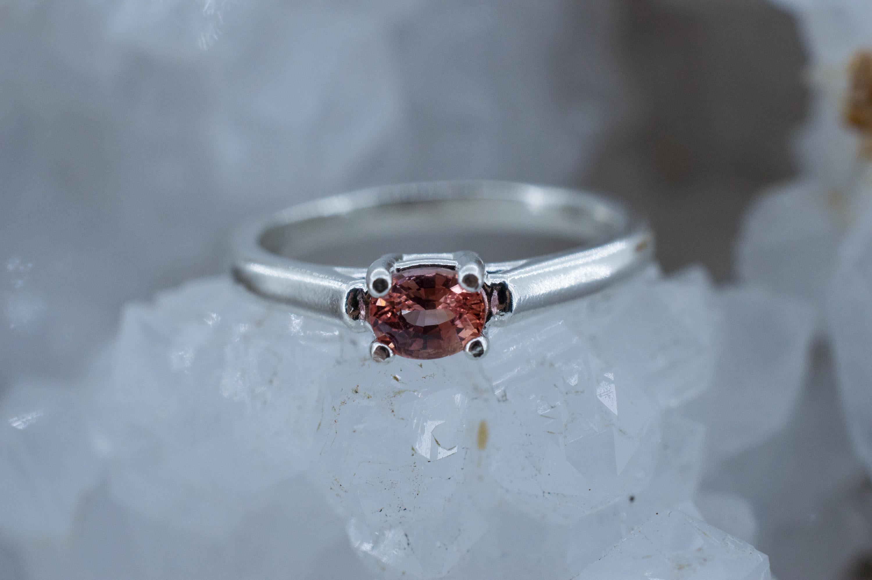 Padparadscha Sapphire Ring, Natural Untreated Certified Sri Lanka Sapphire; 0.480cts