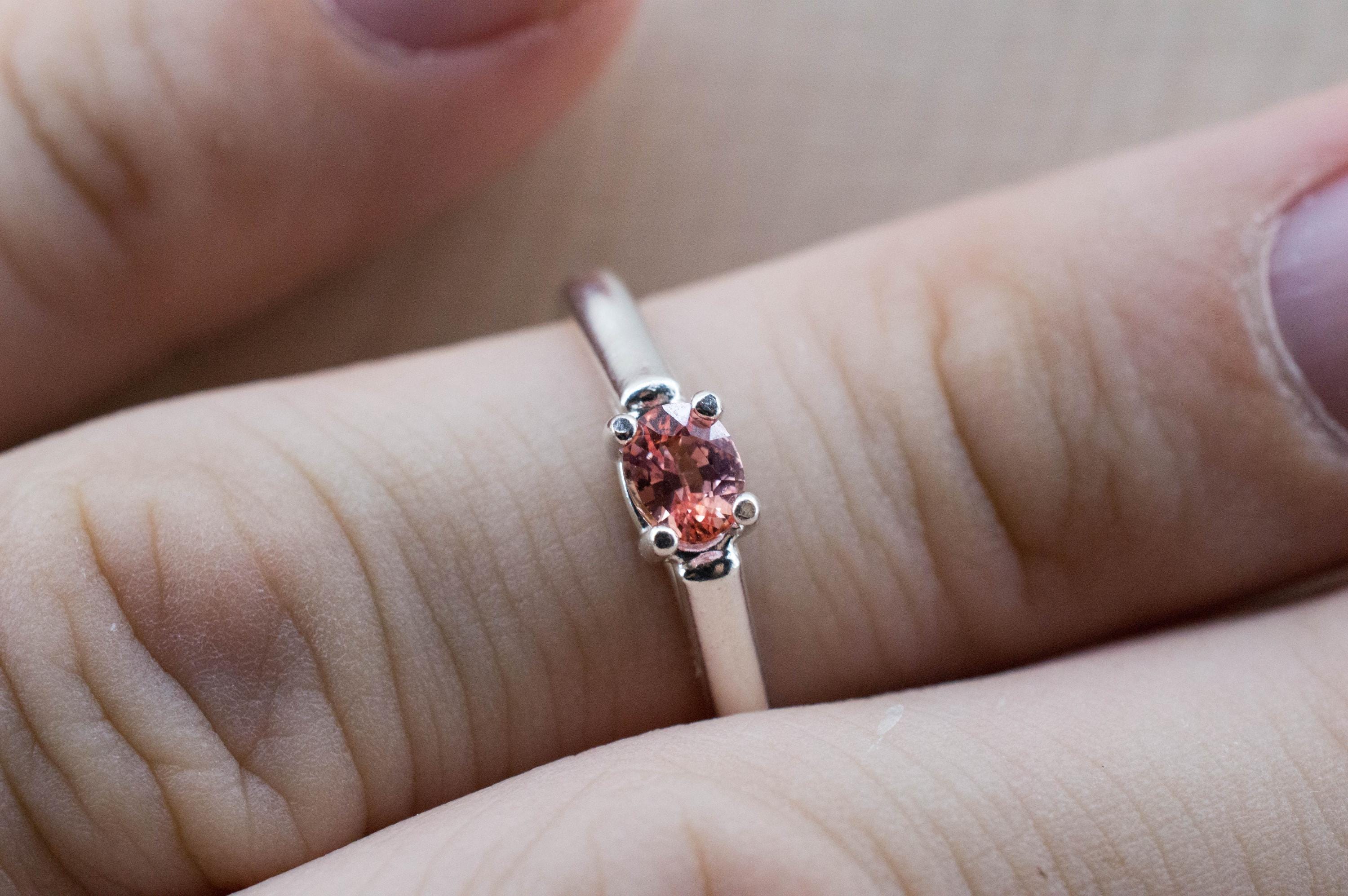 Padparadscha Sapphire Ring, Natural Untreated Certified Sri Lanka Sapphire; 0.480cts