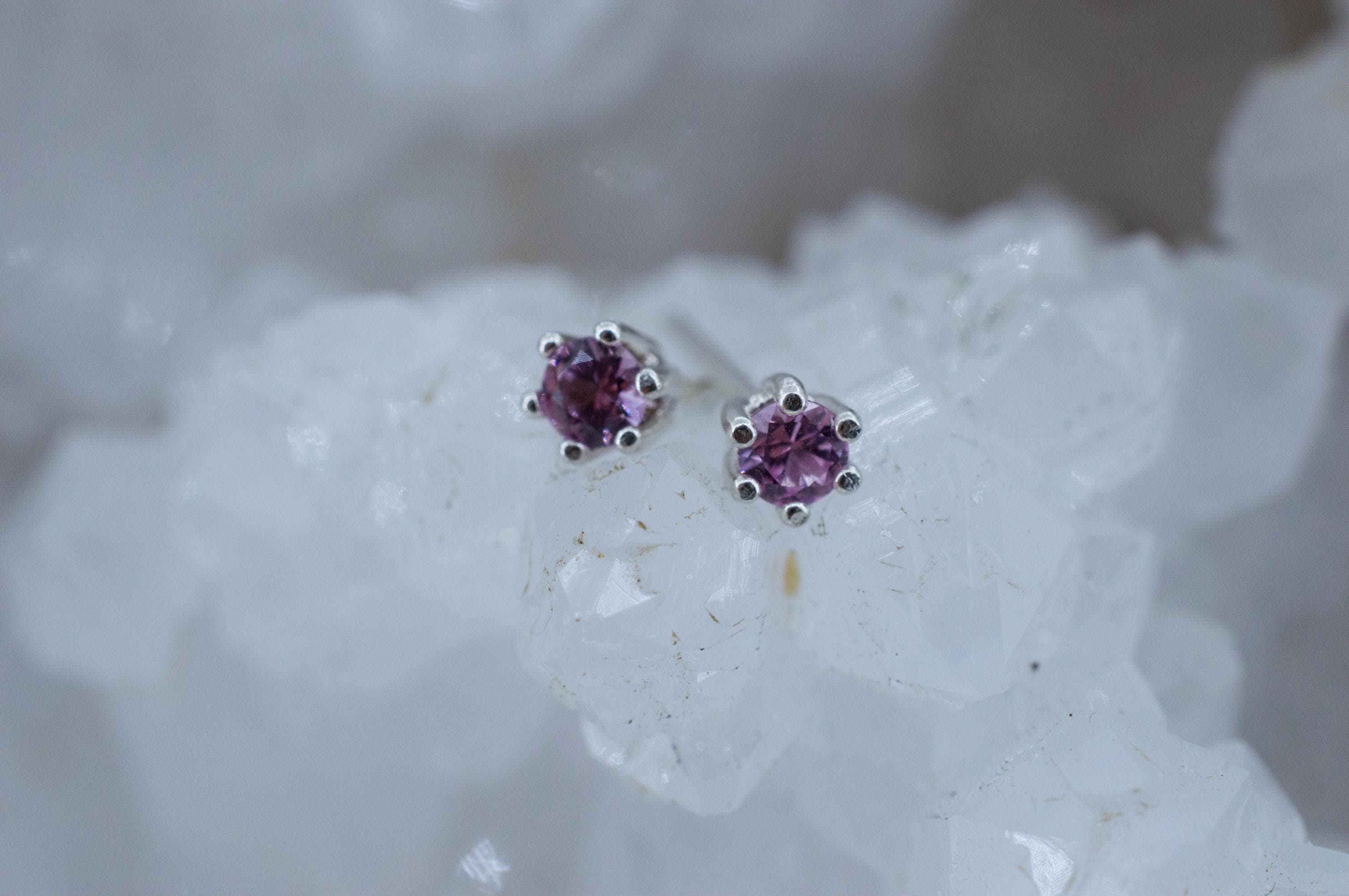 Pink Sapphire Earrings; Natural Untreated Sri Lanka Sapphire; 0.235cts