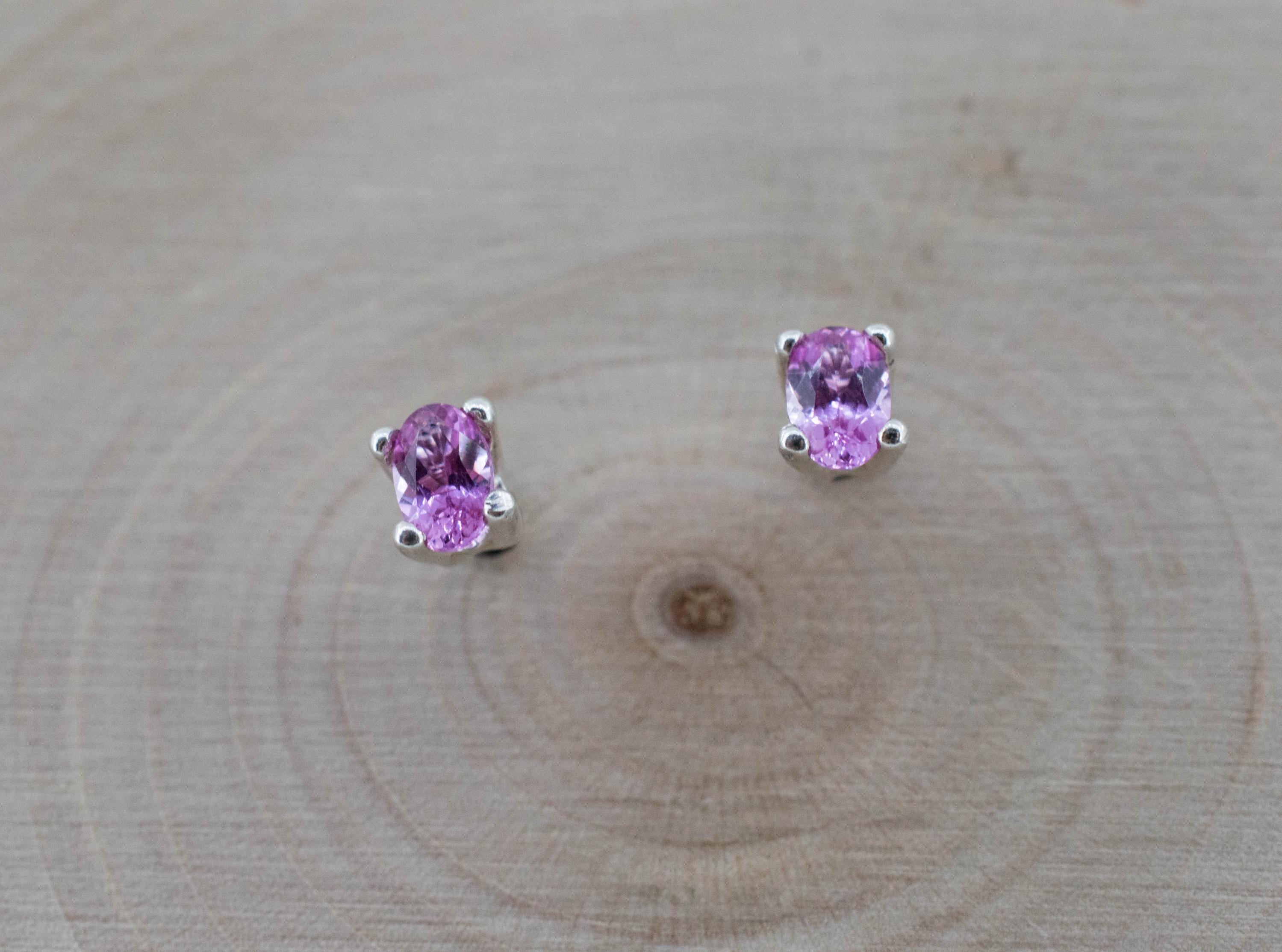 Pink Sapphire Earrings; Natural Sri Lanka Sapphire; 0.345cts