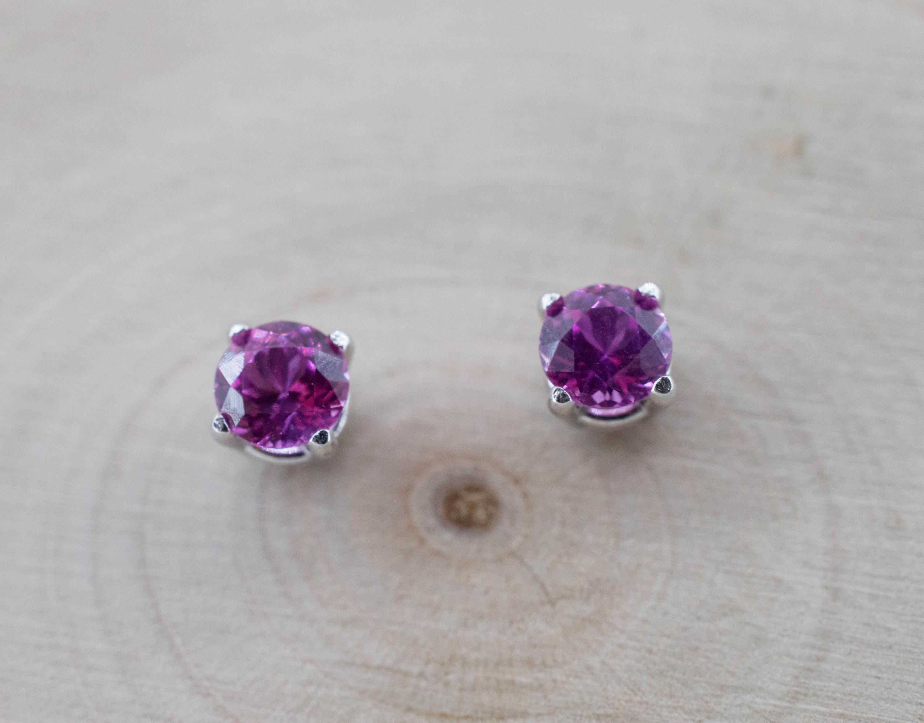 Pink Sapphire Earrings; Natural Sri Lanka Sapphire; 0.660cts