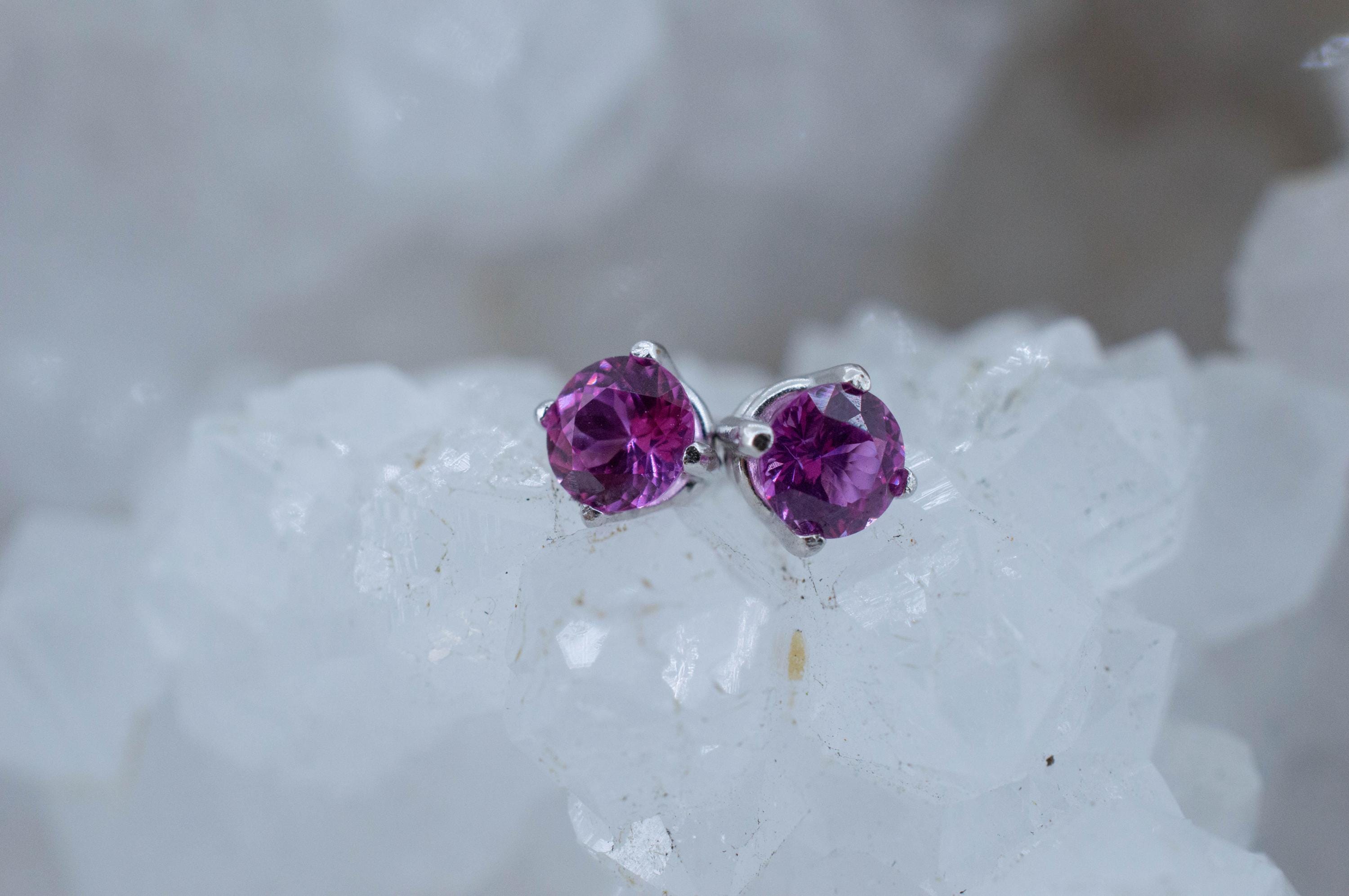 Pink Sapphire Earrings; Natural Sri Lanka Sapphire; 0.660cts