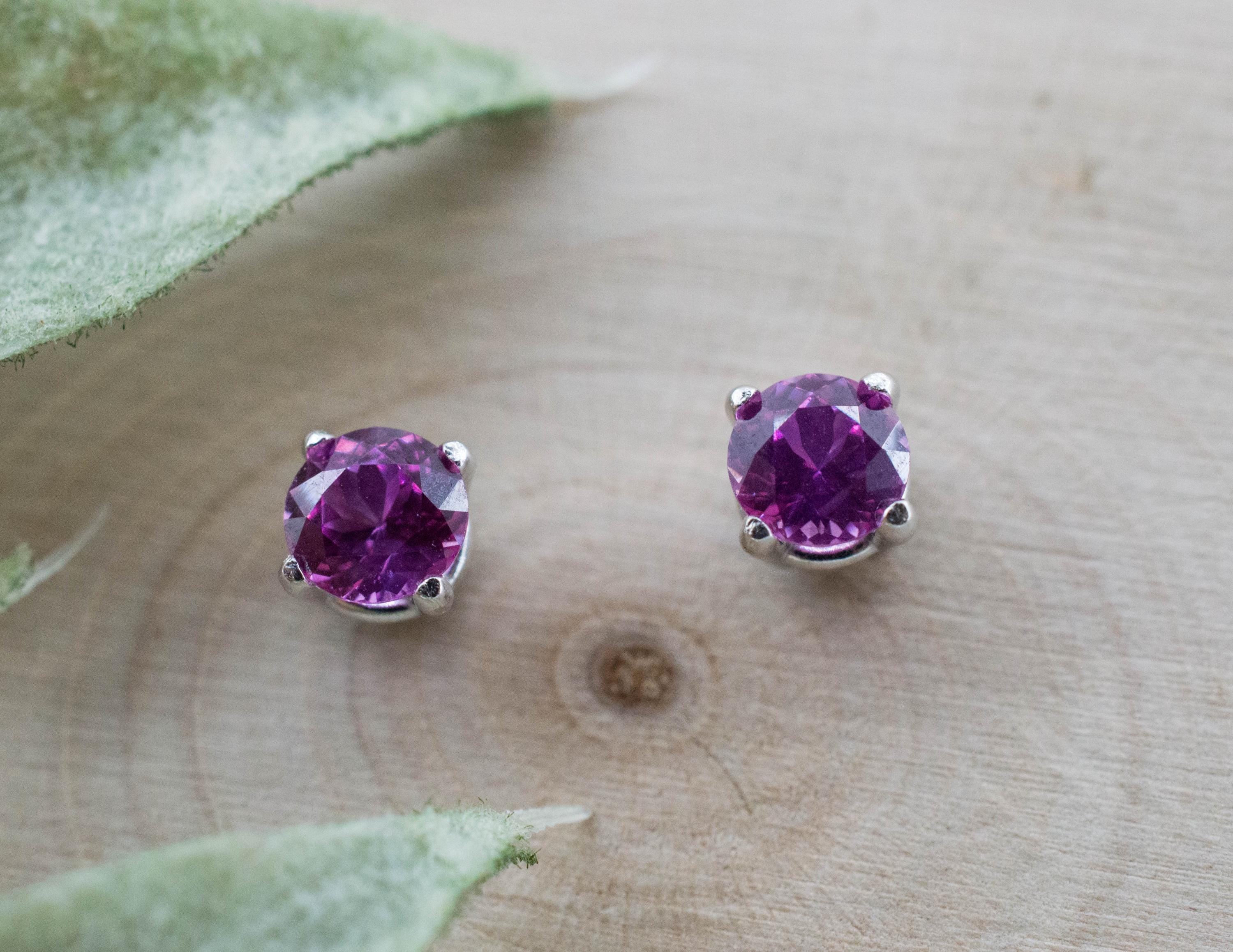 Pink Sapphire Earrings; Natural Sri Lanka Sapphire; 0.660cts