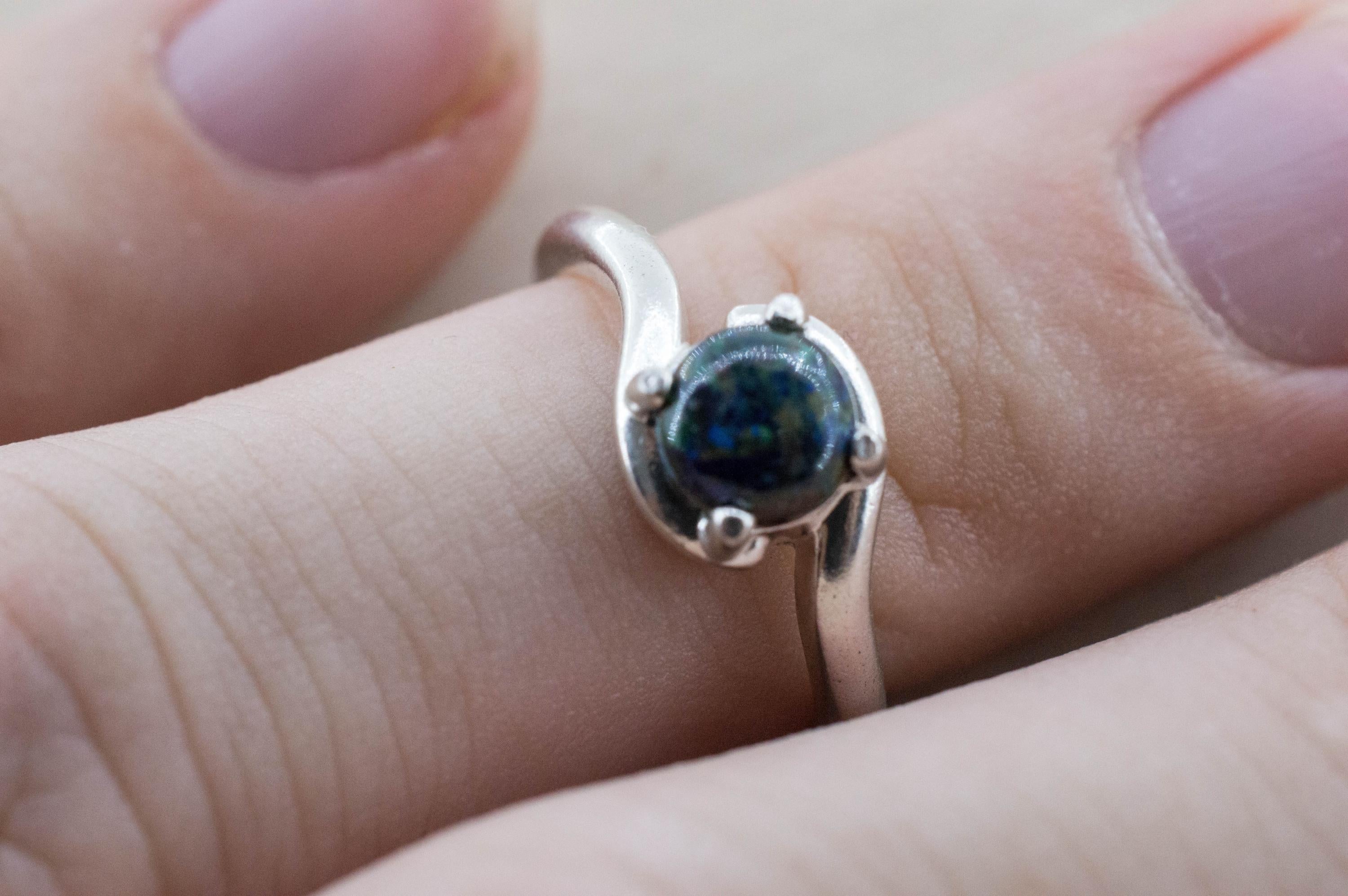 Azurmalachite Ring; Natural Untreated Arizona Azurite and Malachite; 1.020cts