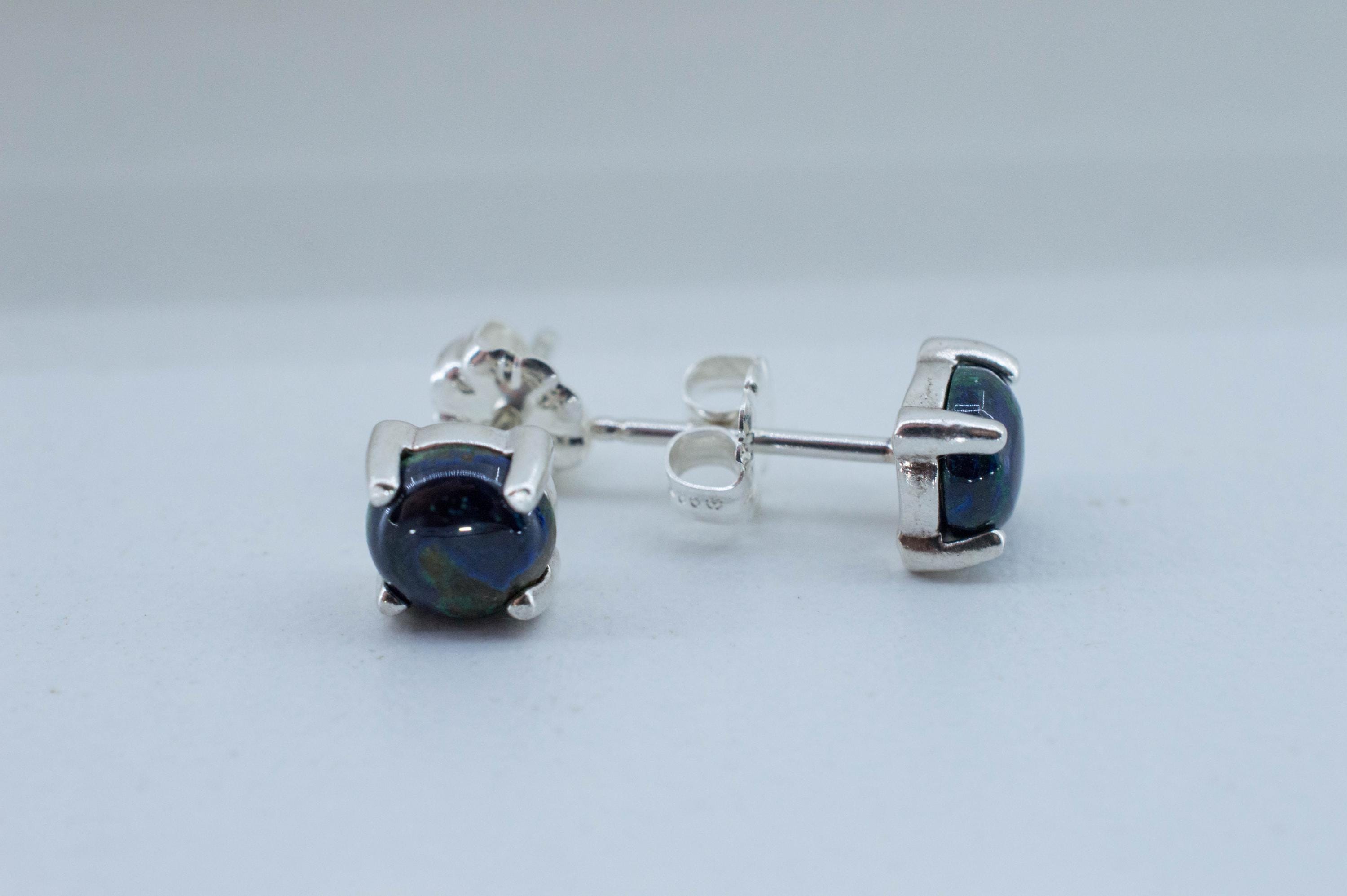 Azurite Malachite Earrings; Natural Untreated Arizona Azurmalachite; 1.785cts