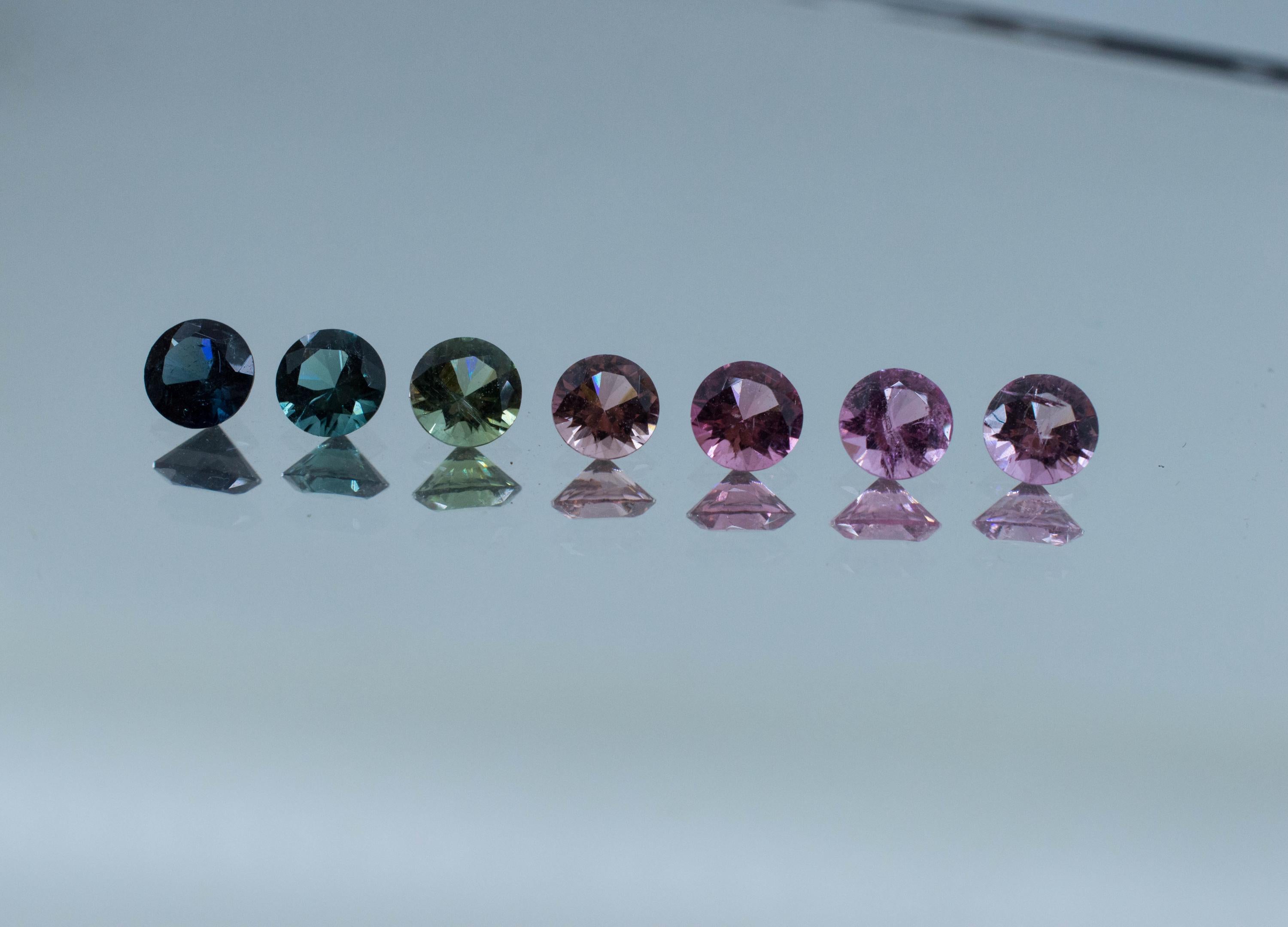 Tourmaline Gemstone Set, Natural Untreated San Diego Tourmaline; 1.785ctw