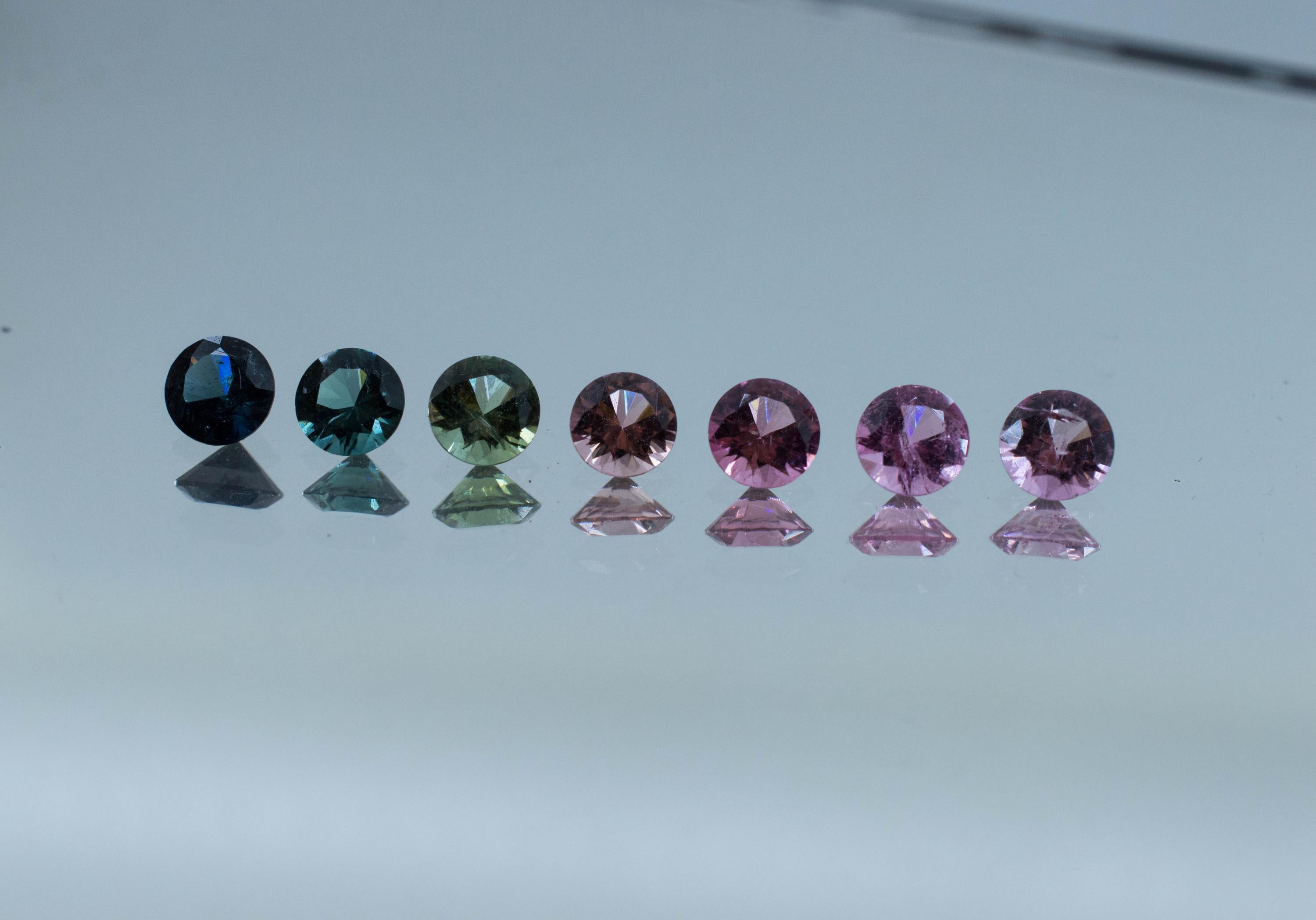 Tourmaline Gemstone Set, Natural Untreated San Diego Tourmaline; 1.785ctw