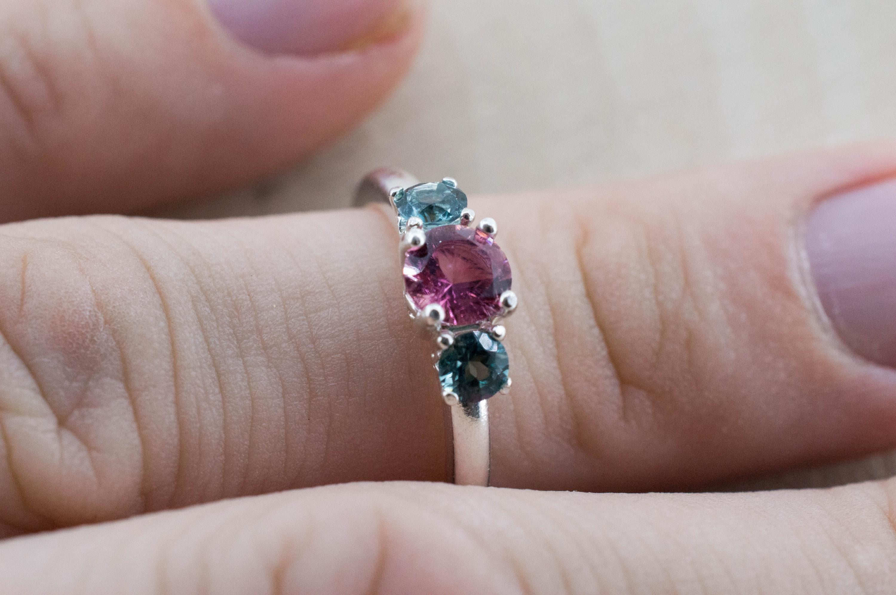Tourmaline Ring, Natural Untreated San Diego Tourmaline and Brazil Indicolite