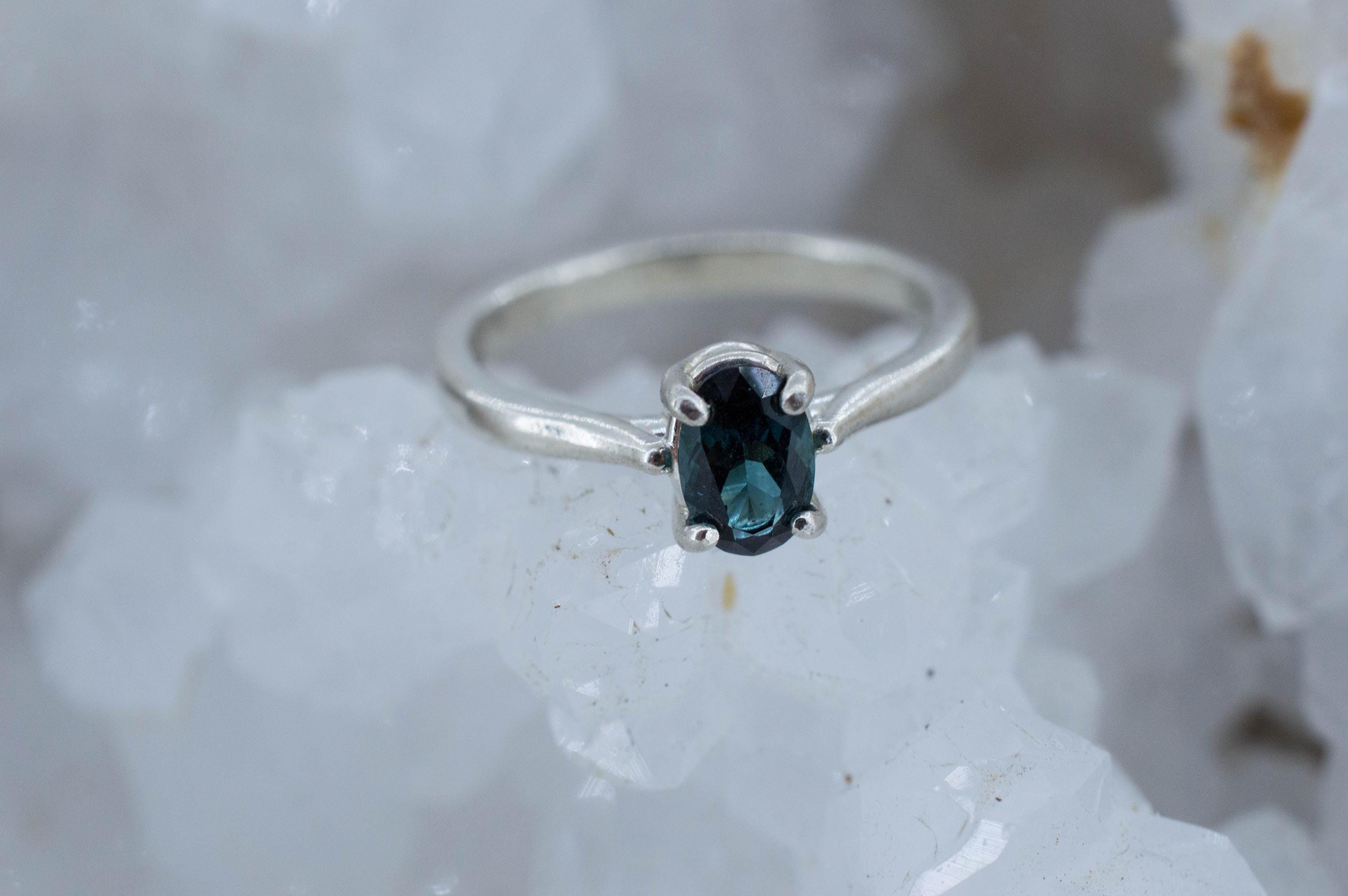 Indicolite Tourmaline Ring, Natural Untreated San Diego Blue Tourmaline; 0.540cts