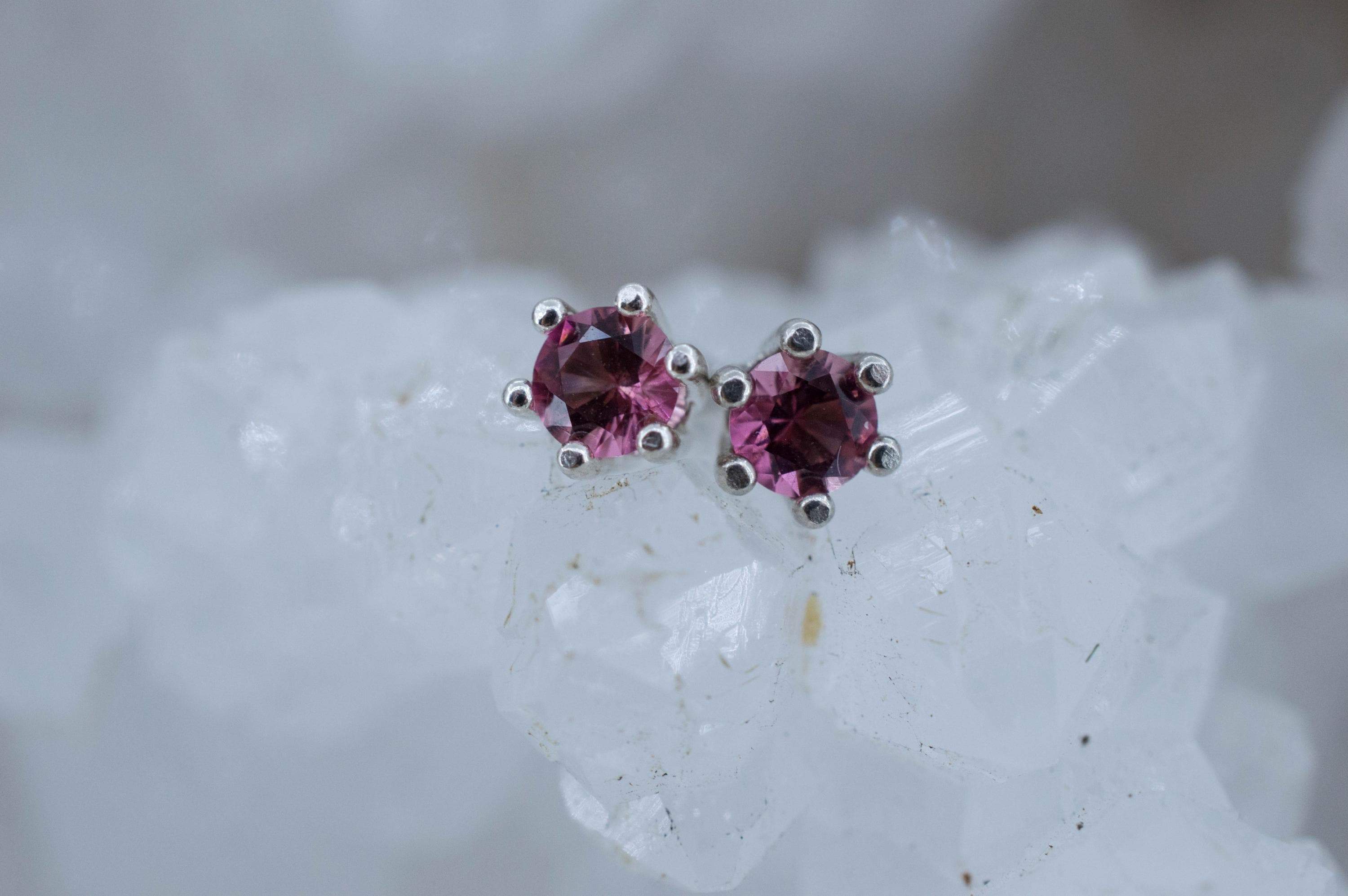 Pink Tourmaline Earrings; Natural Untreated San Diego Tourmaline; 0.325ctw