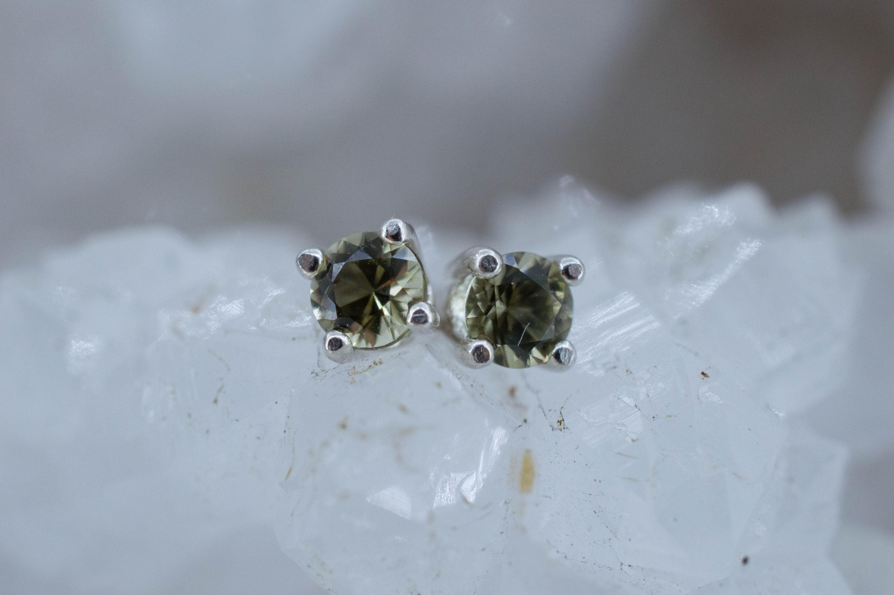 Green Tourmaline Earrings; Natural Untreated San Diego Tourmaline; 0.360ctw