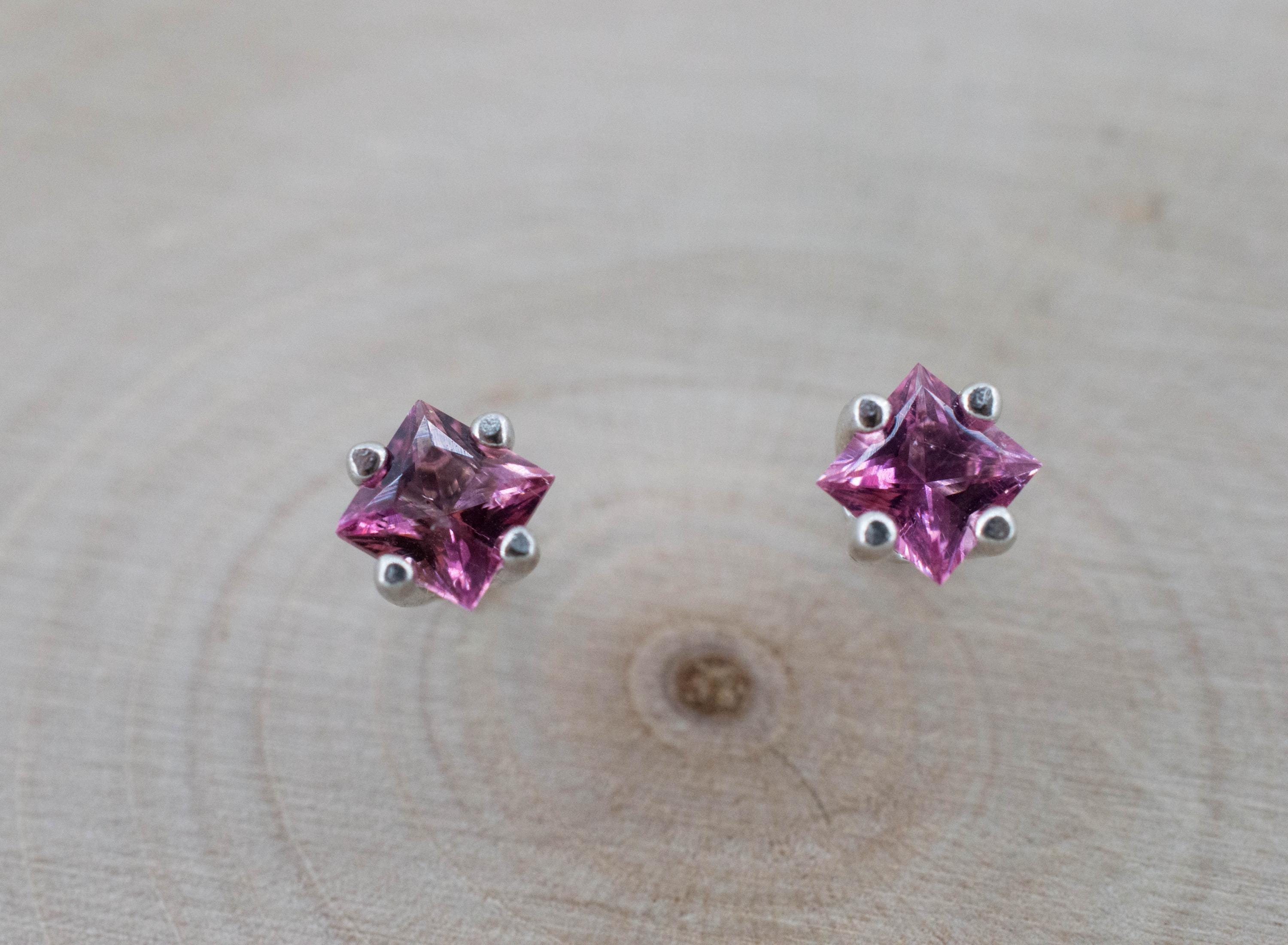 Pink Tourmaline Earrings; Natural Untreated San Diego Tourmaline; 0.420ctw