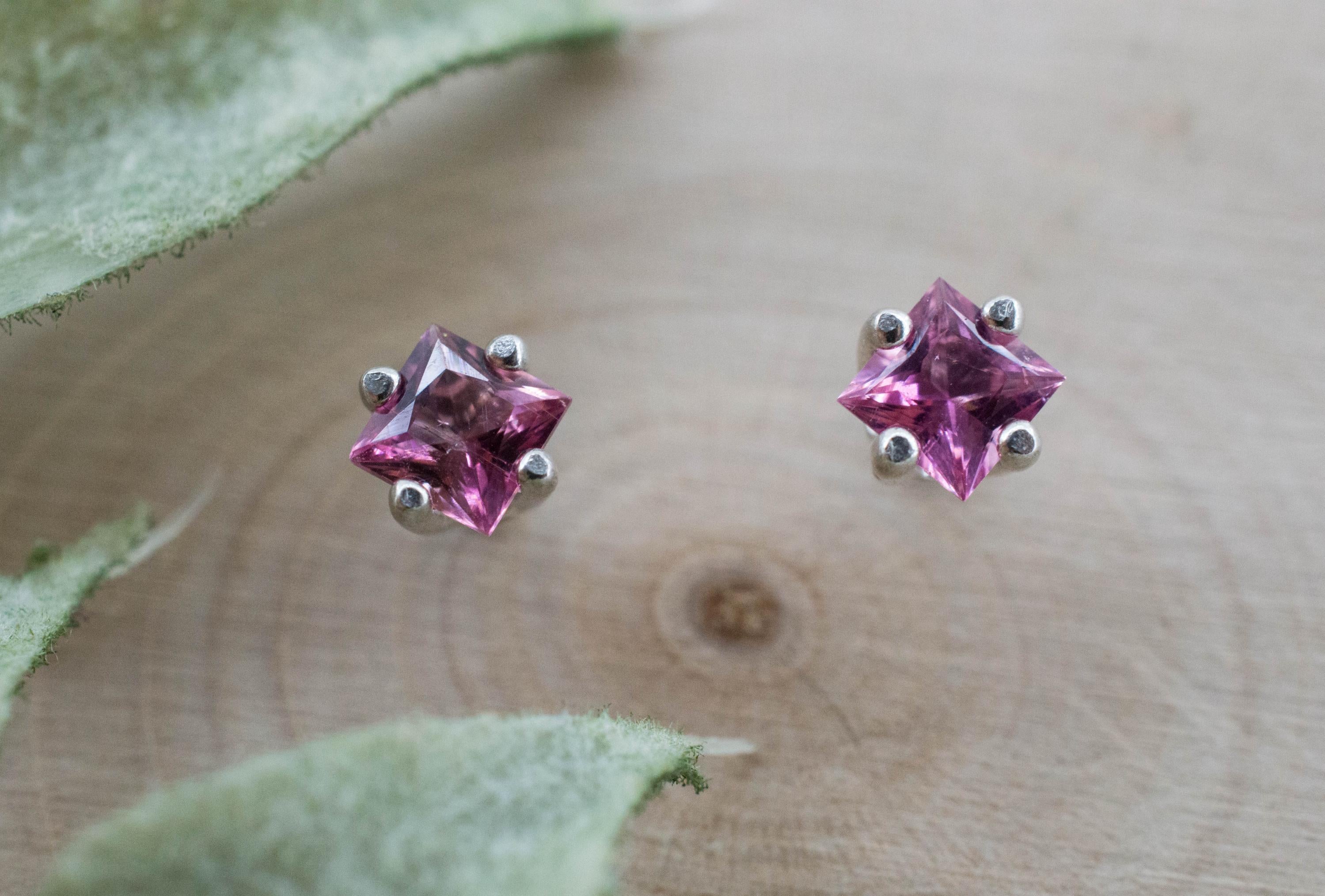 Pink Tourmaline Earrings; Natural Untreated San Diego Tourmaline; 0.420ctw