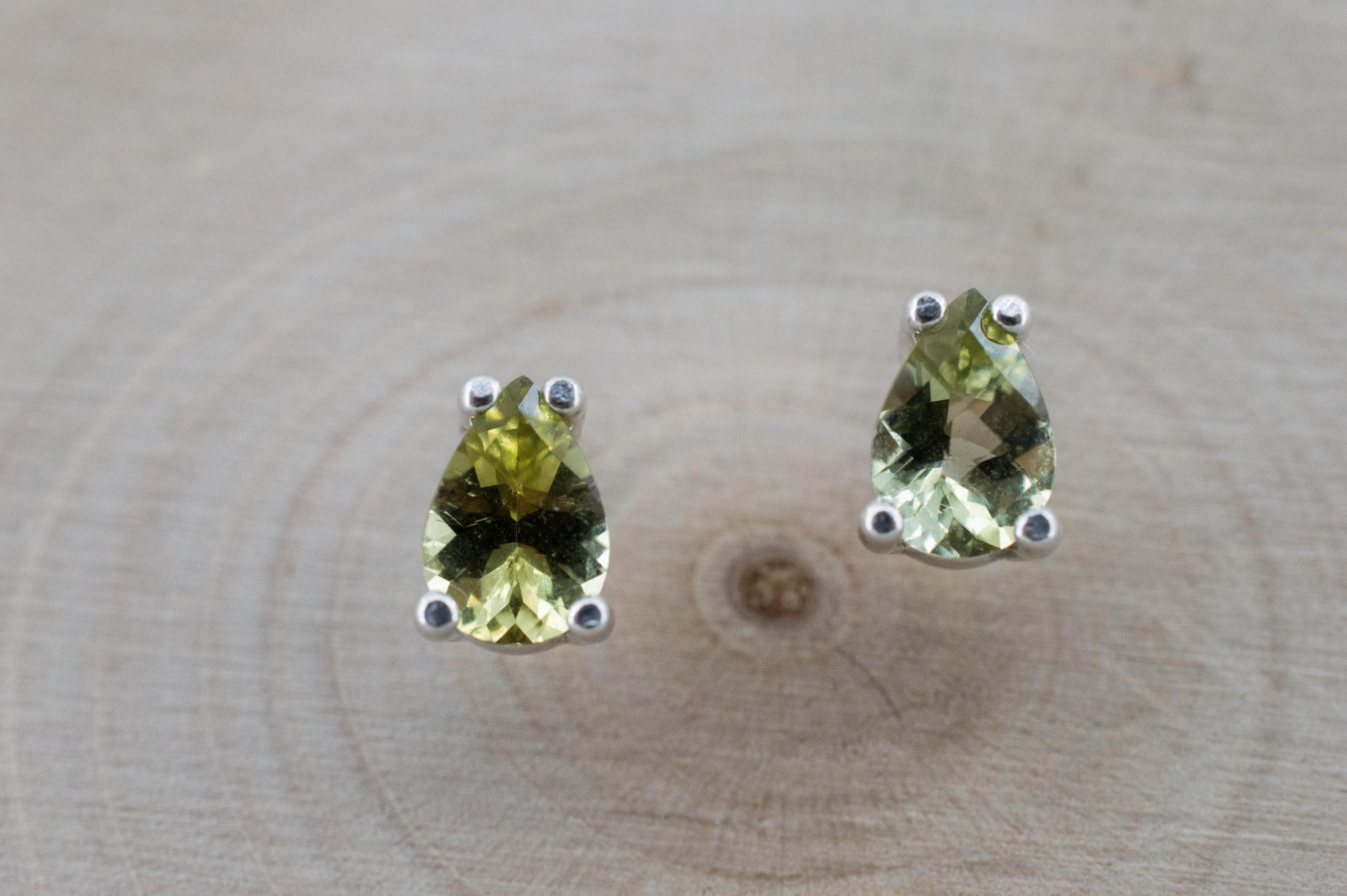 Green Tourmaline Earrings; Natural Untreated San Diego Tourmaline; 0.705ctw