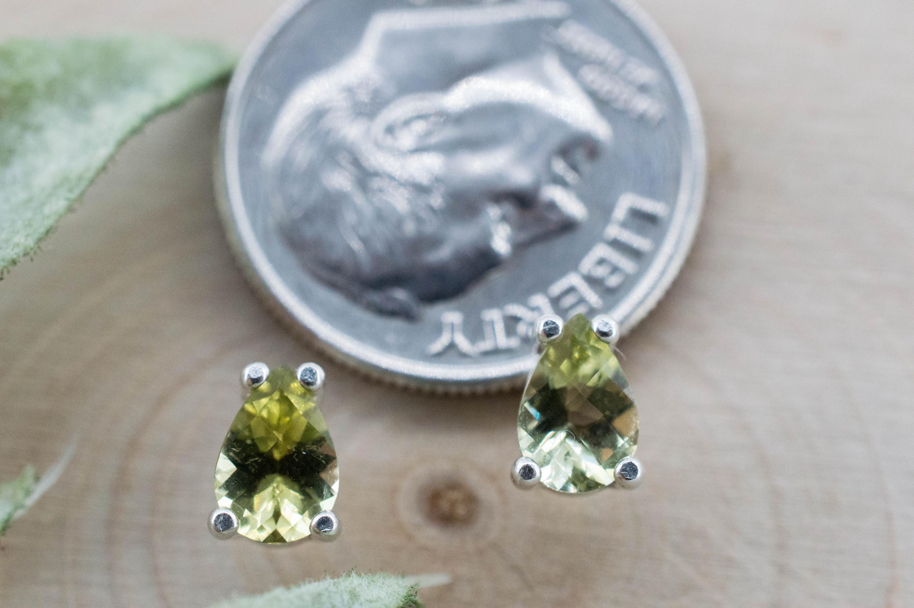 Green Tourmaline Earrings; Natural Untreated San Diego Tourmaline; 0.705ctw