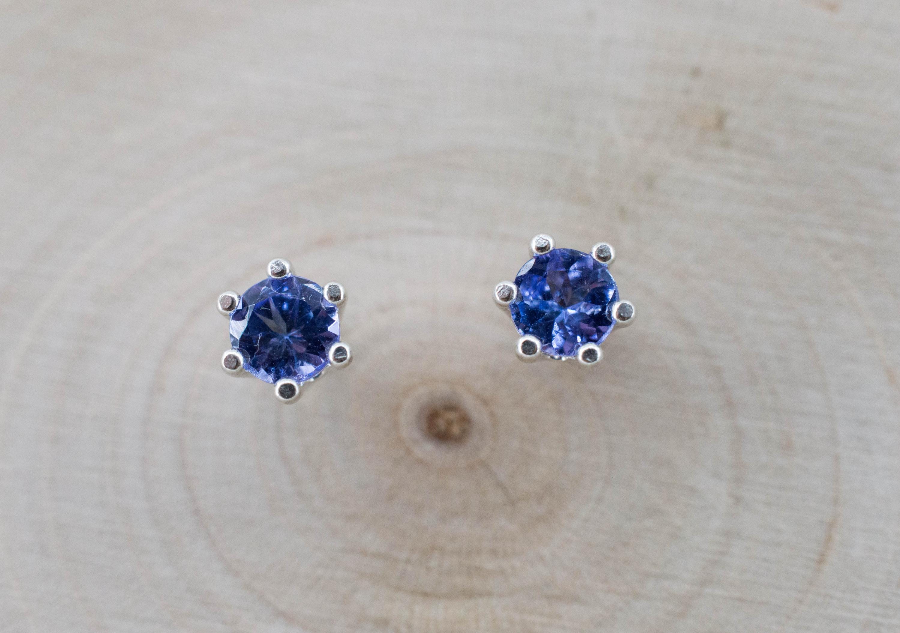 Tanzanite Earrings; Natural Tanzania Tanzanite; 0.530cts