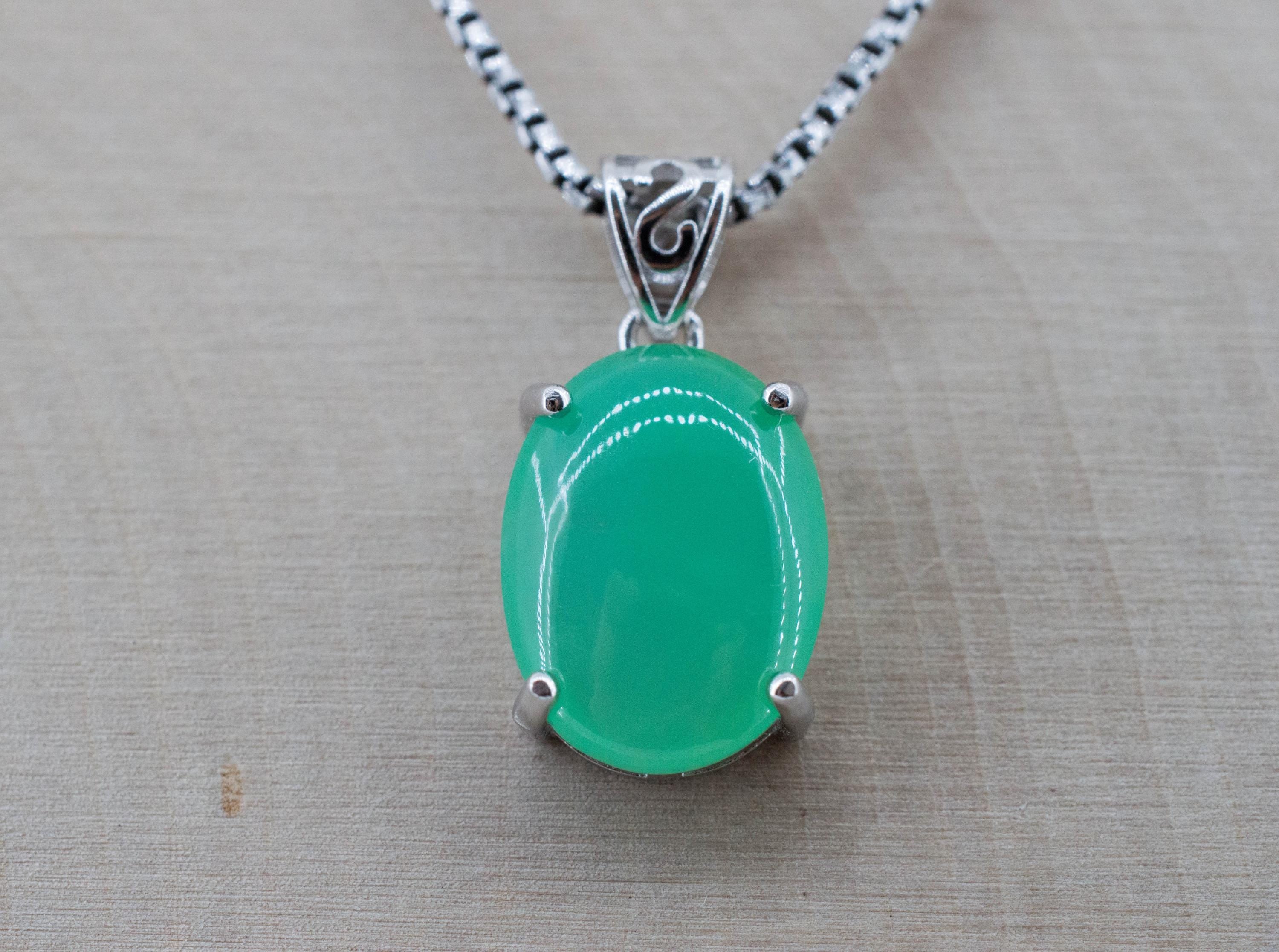 Chrysoprase Pendant; Natural Untreated Australia Chrysoprase; 4.225cts