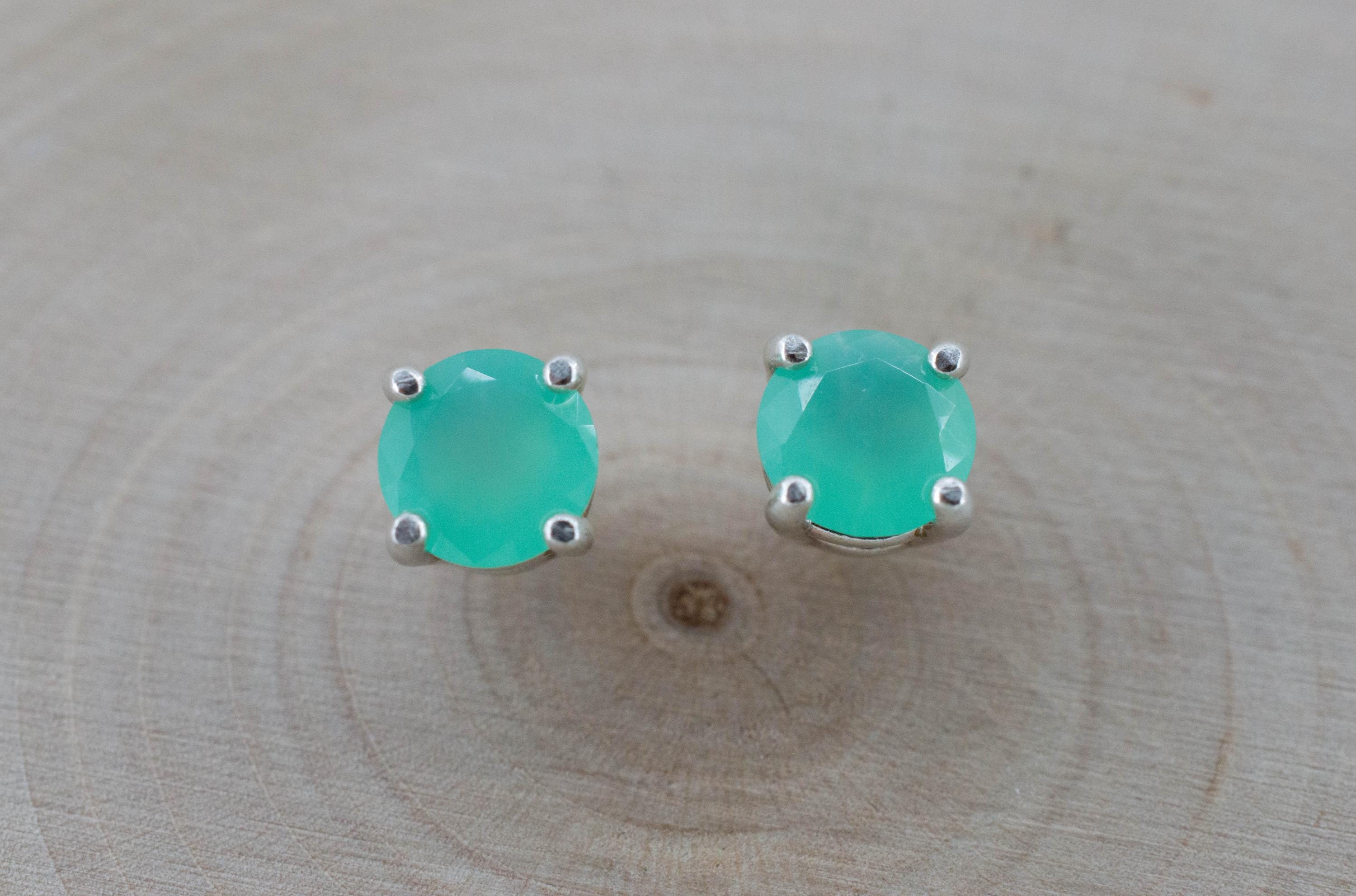 Chrysoprase Earrings, Natural Untreated Australian Chrysoprase; 1.145cts
