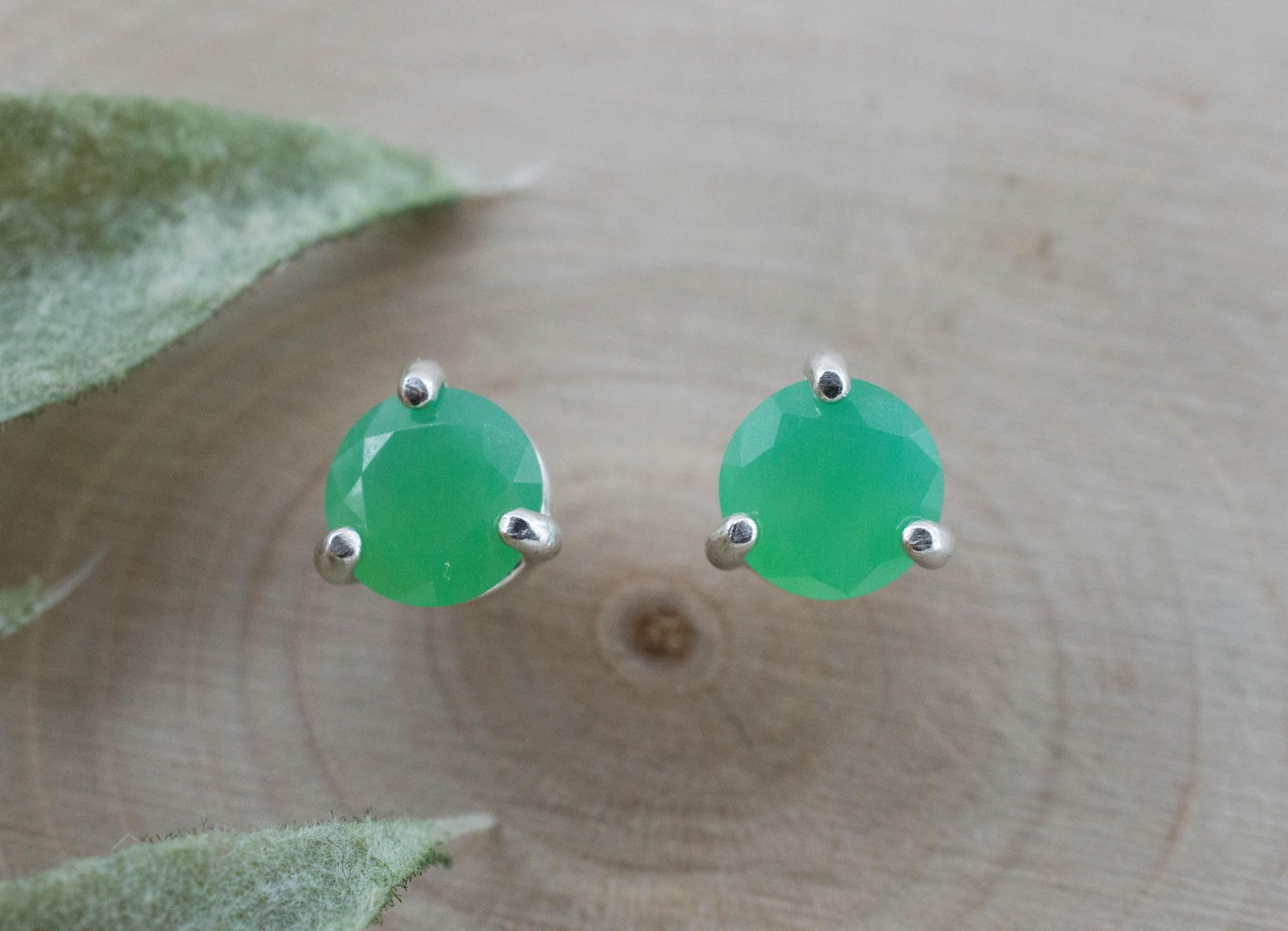 Chrysoprase Earrings, Natural Untreated Australian Chrysoprase; 1.150cts
