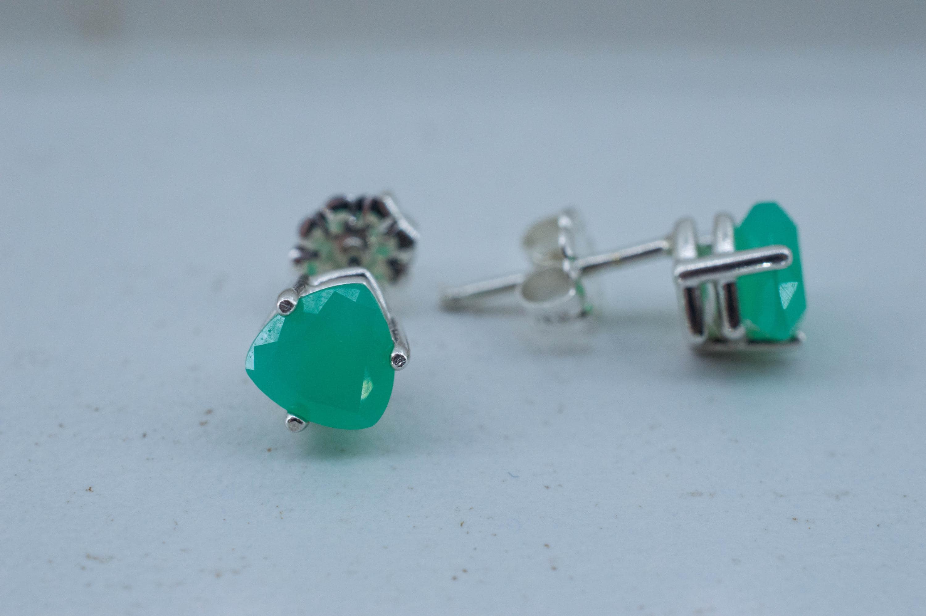 Chrysoprase Earrings, Natural Untreated Australian Chrysoprase; 1.415cts