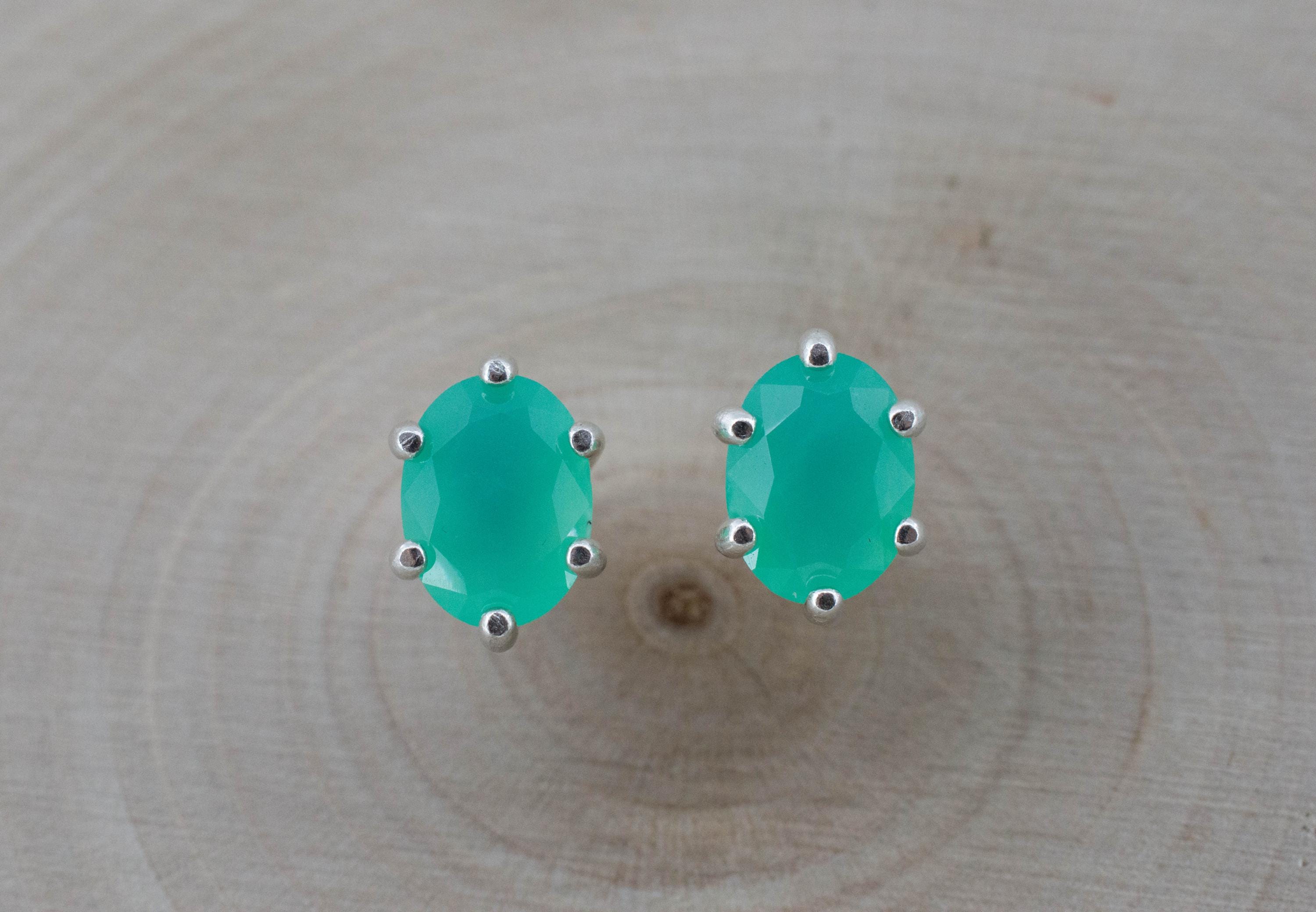 Chrysoprase Earrings, Natural Untreated Australian Chrysoprase; 2.000cts