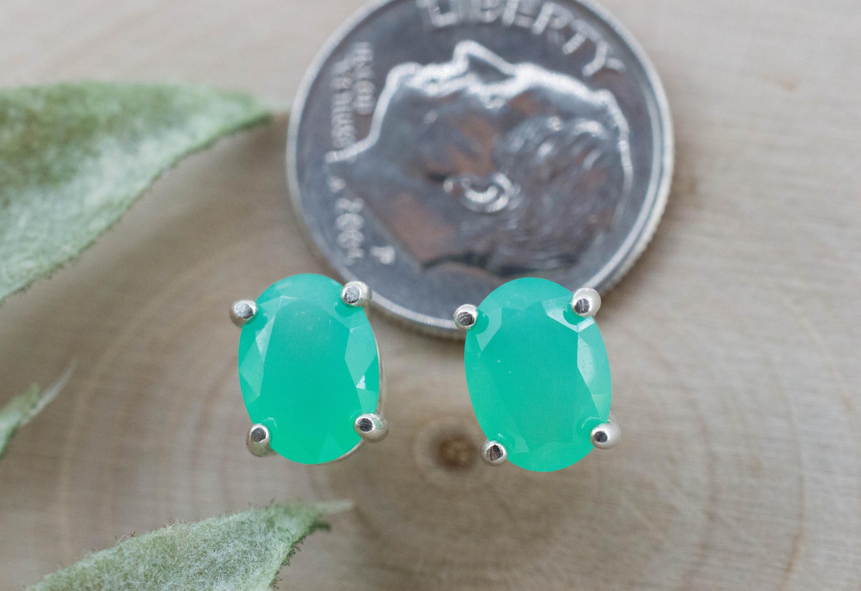 Chrysoprase Earrings, Natural Untreated Australian Chrysoprase; 2.065cts