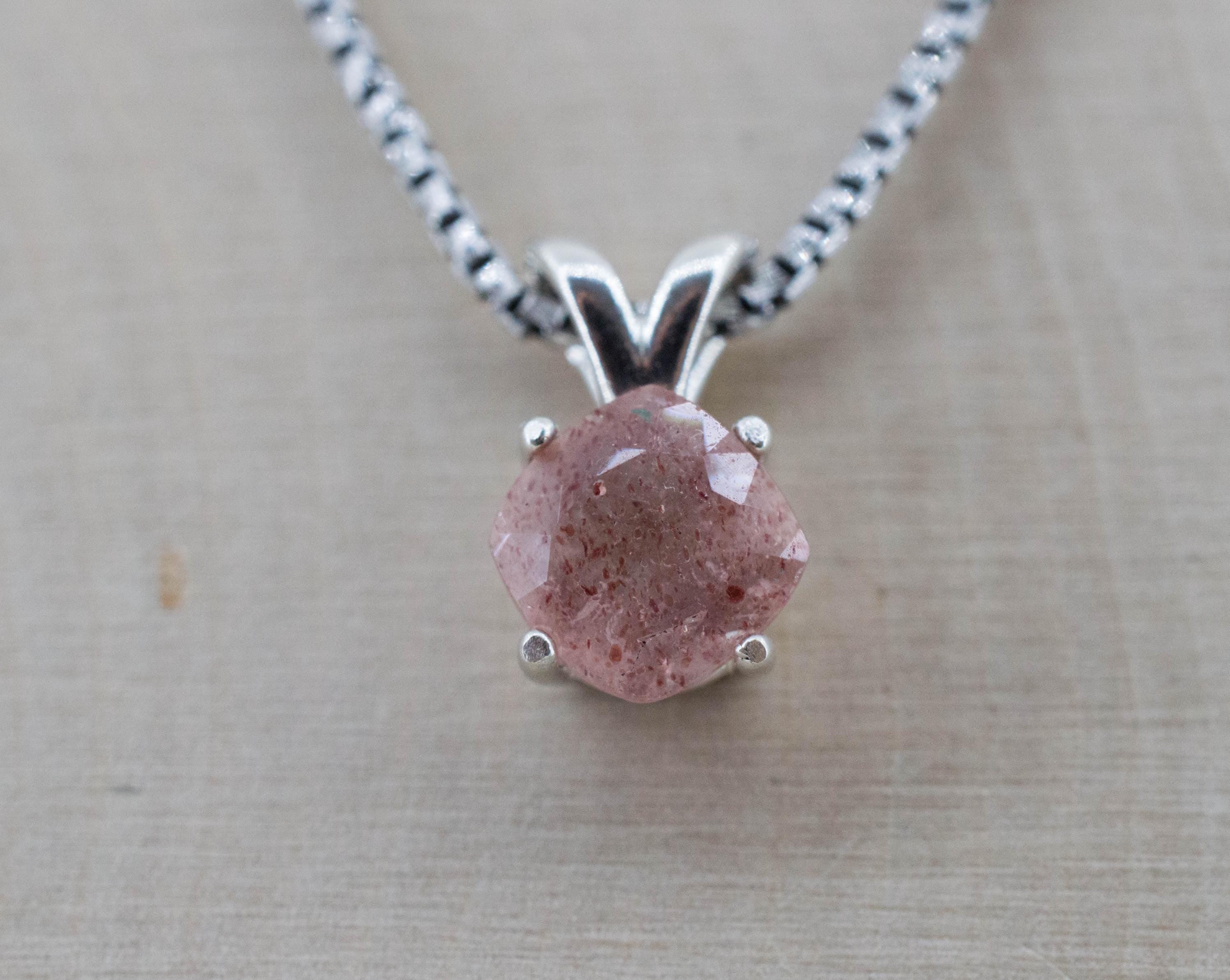 Strawberry Quartz Pendant; Natural Untreated Kazakhstan Strawberry Quartz; 1.310cts