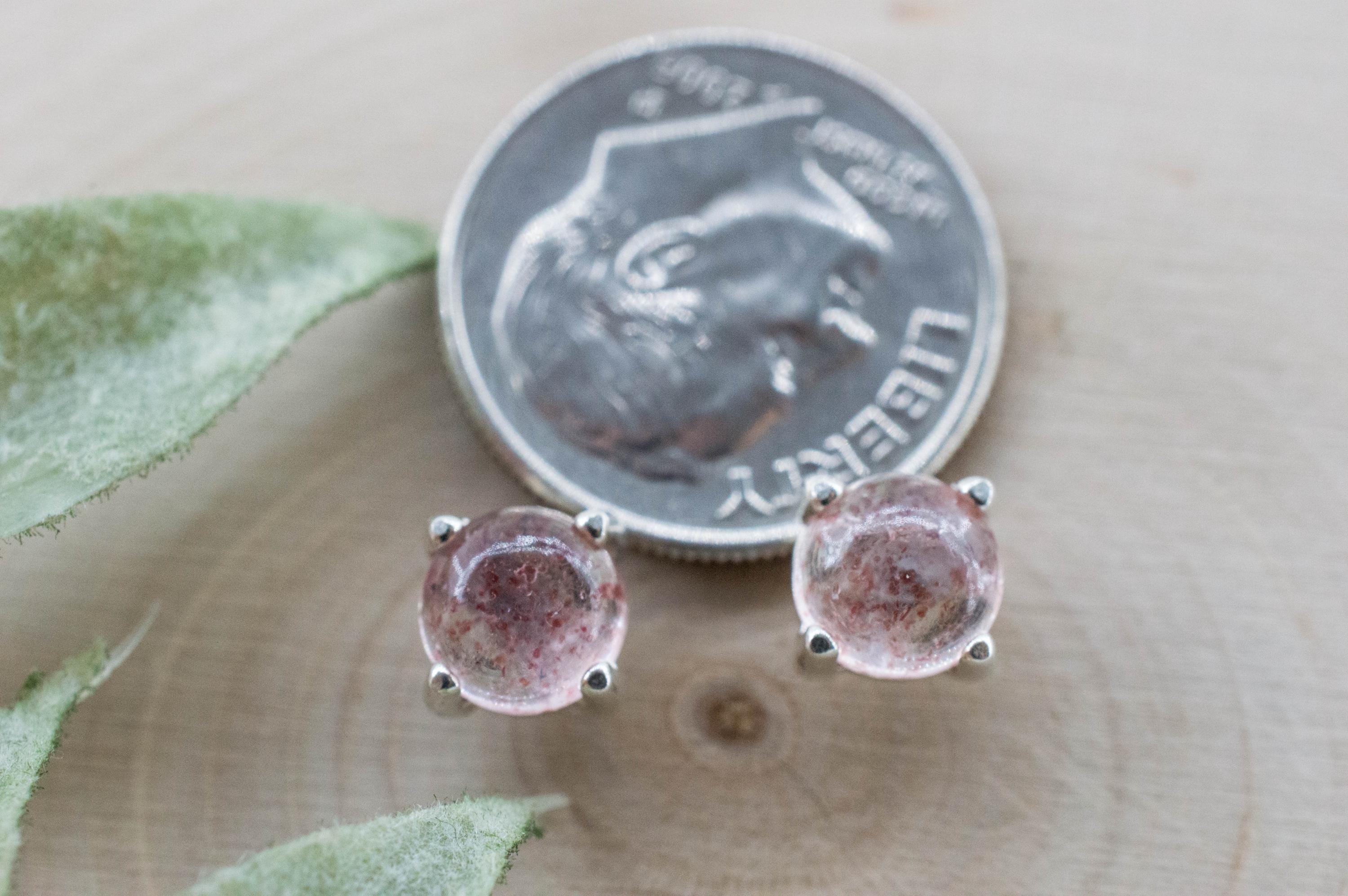 Strawberry Quartz Earrings; Natural Untreated Kazakhstan Quartz; 1.815cts