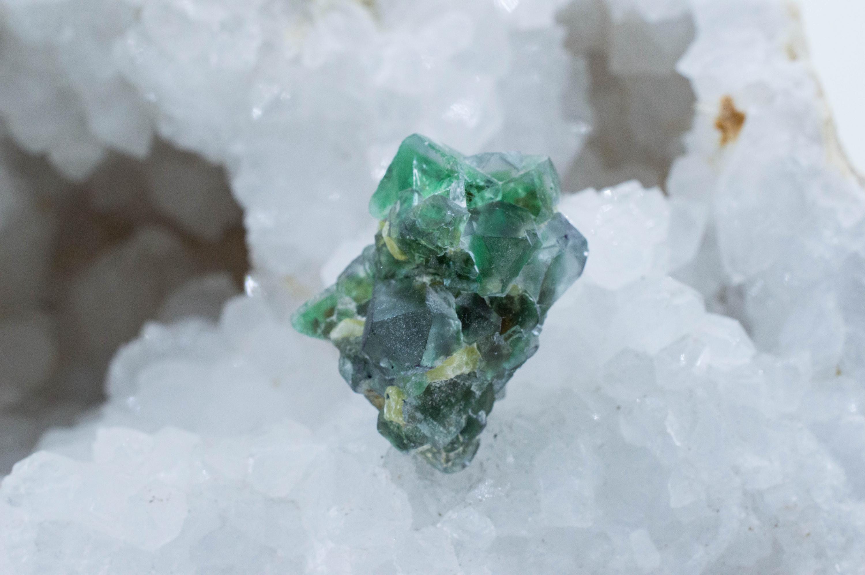 Fluorite with Muscovite Specimen; Natural Untreated Erongo Namibia Fluorite; 19.713 grams