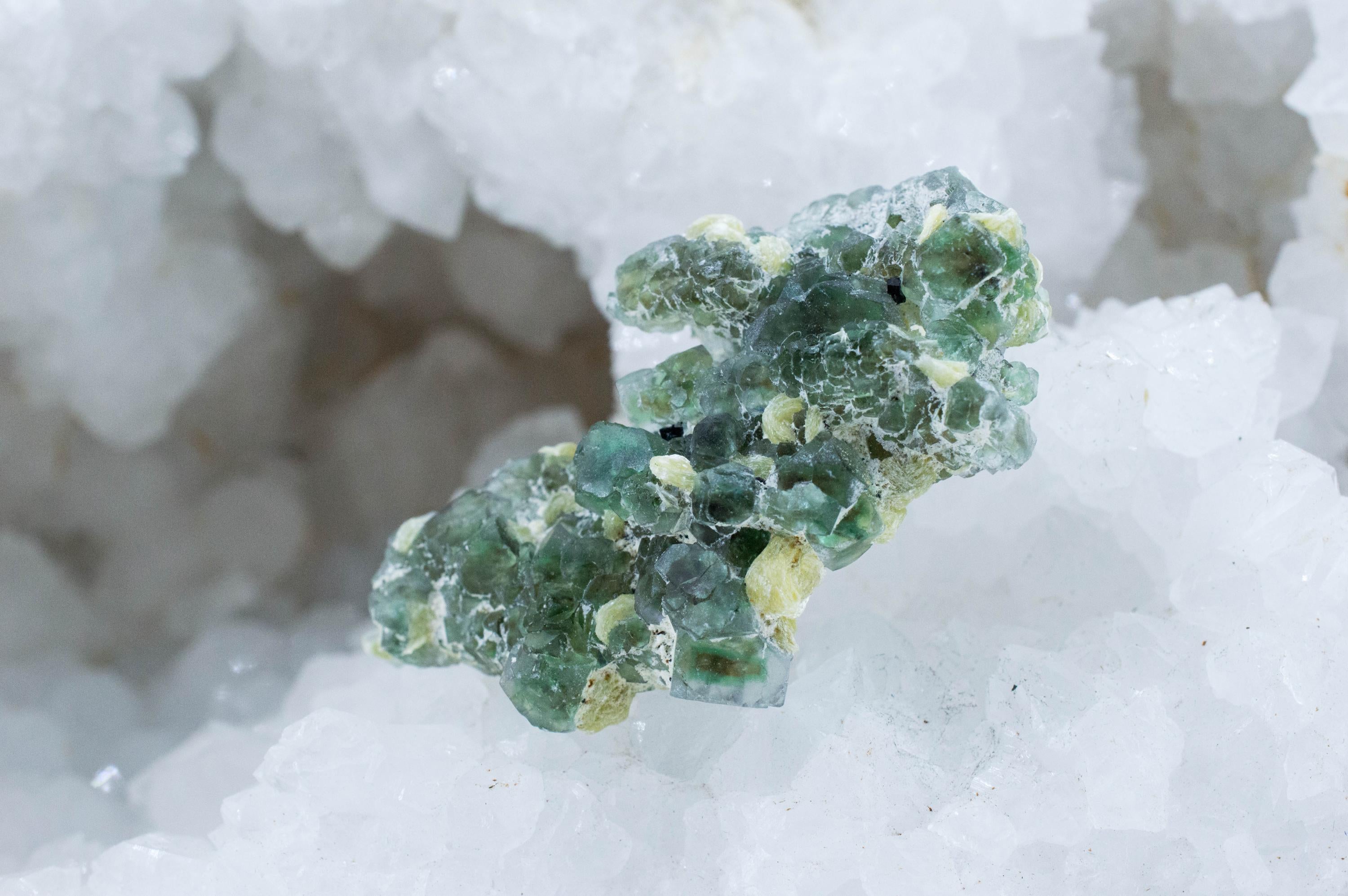 Fluorite with Muscovite Specimen; Natural Untreated Erongo Namibia Fluorite; 23.904 grams