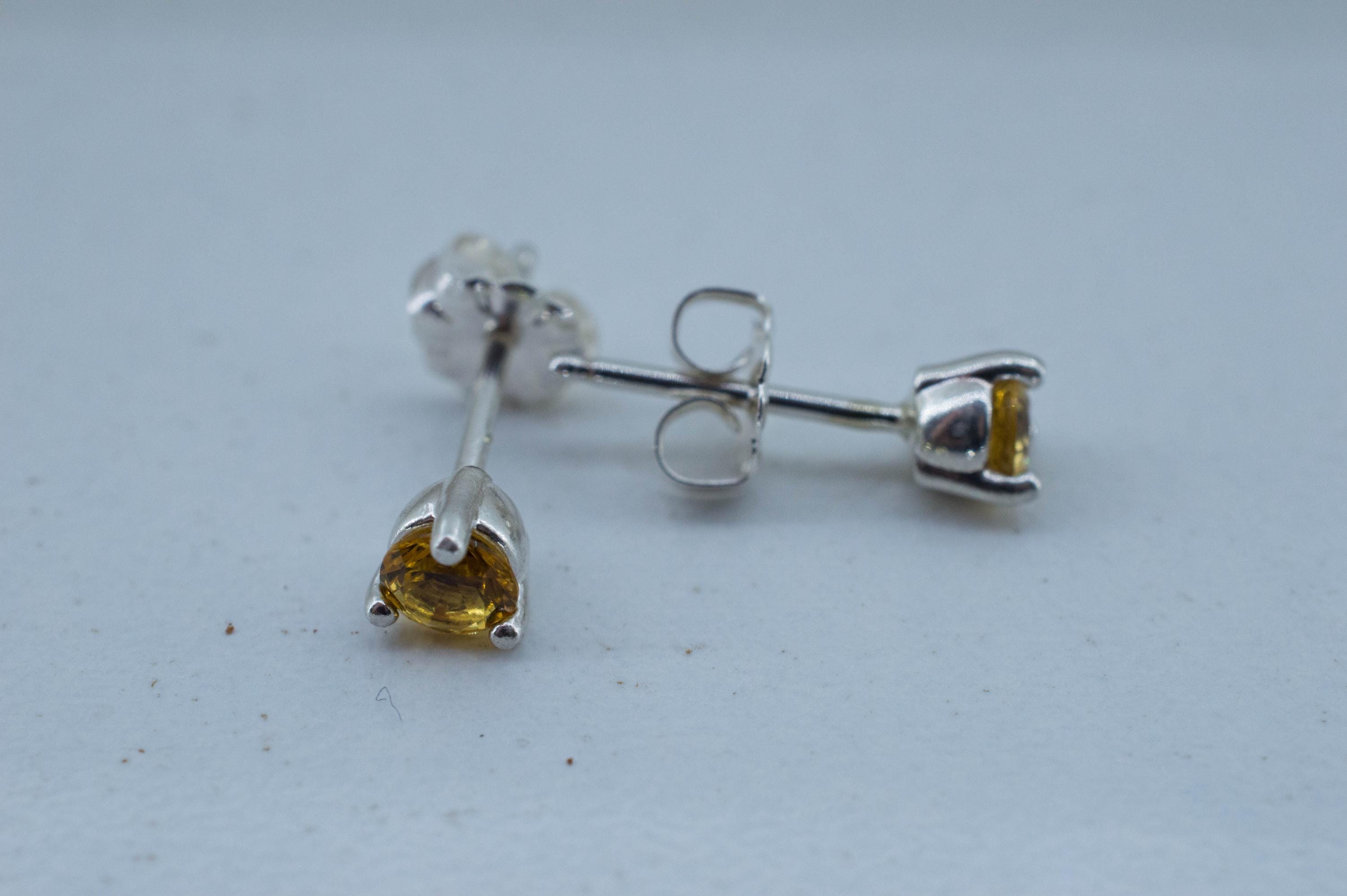 Heliodor Earrings, Natural Untreated Brazil Golden Beryl; 0.375cts