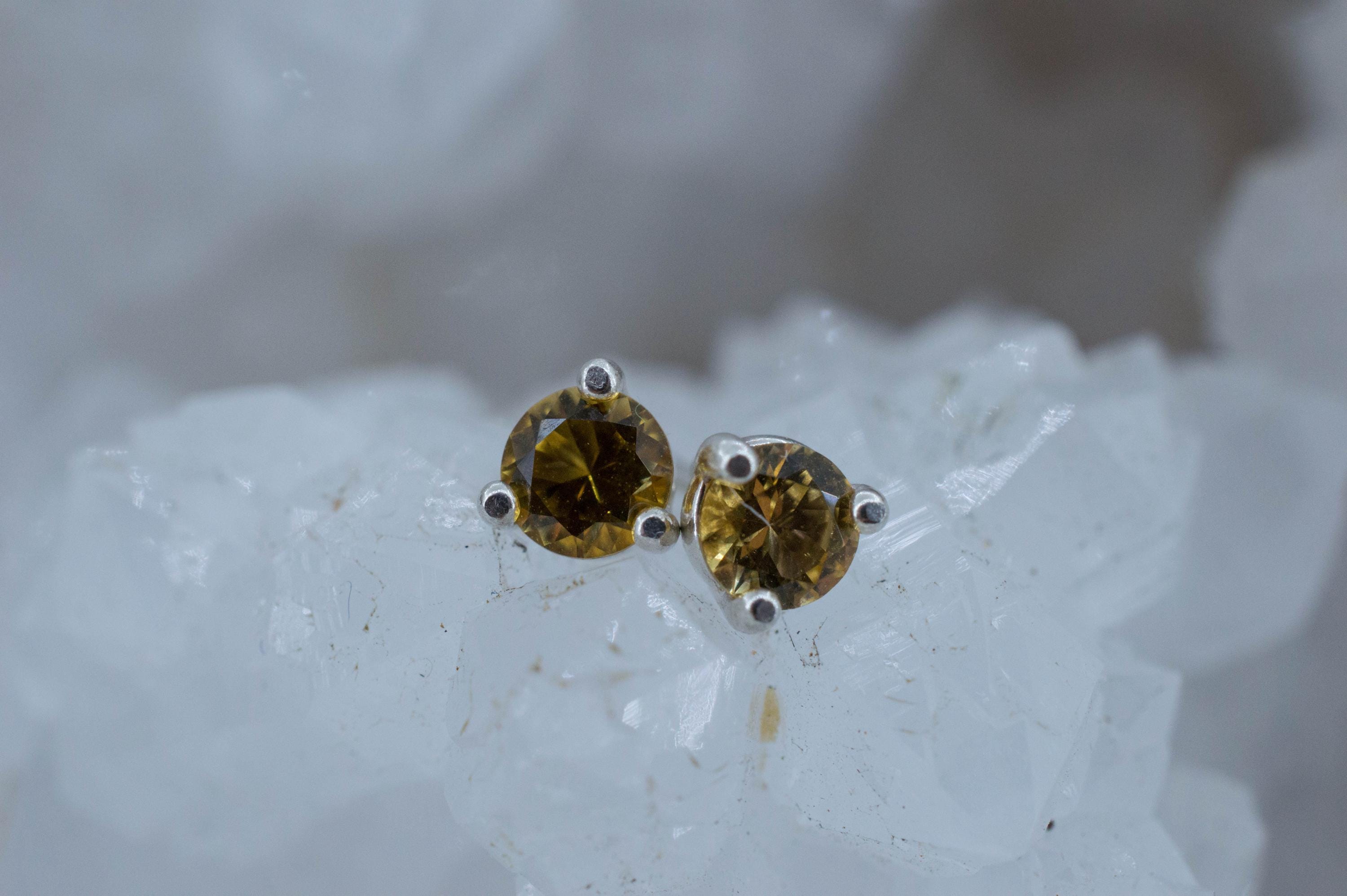 Heliodor Earrings, Natural Untreated Brazil Golden Beryl; 0.375cts