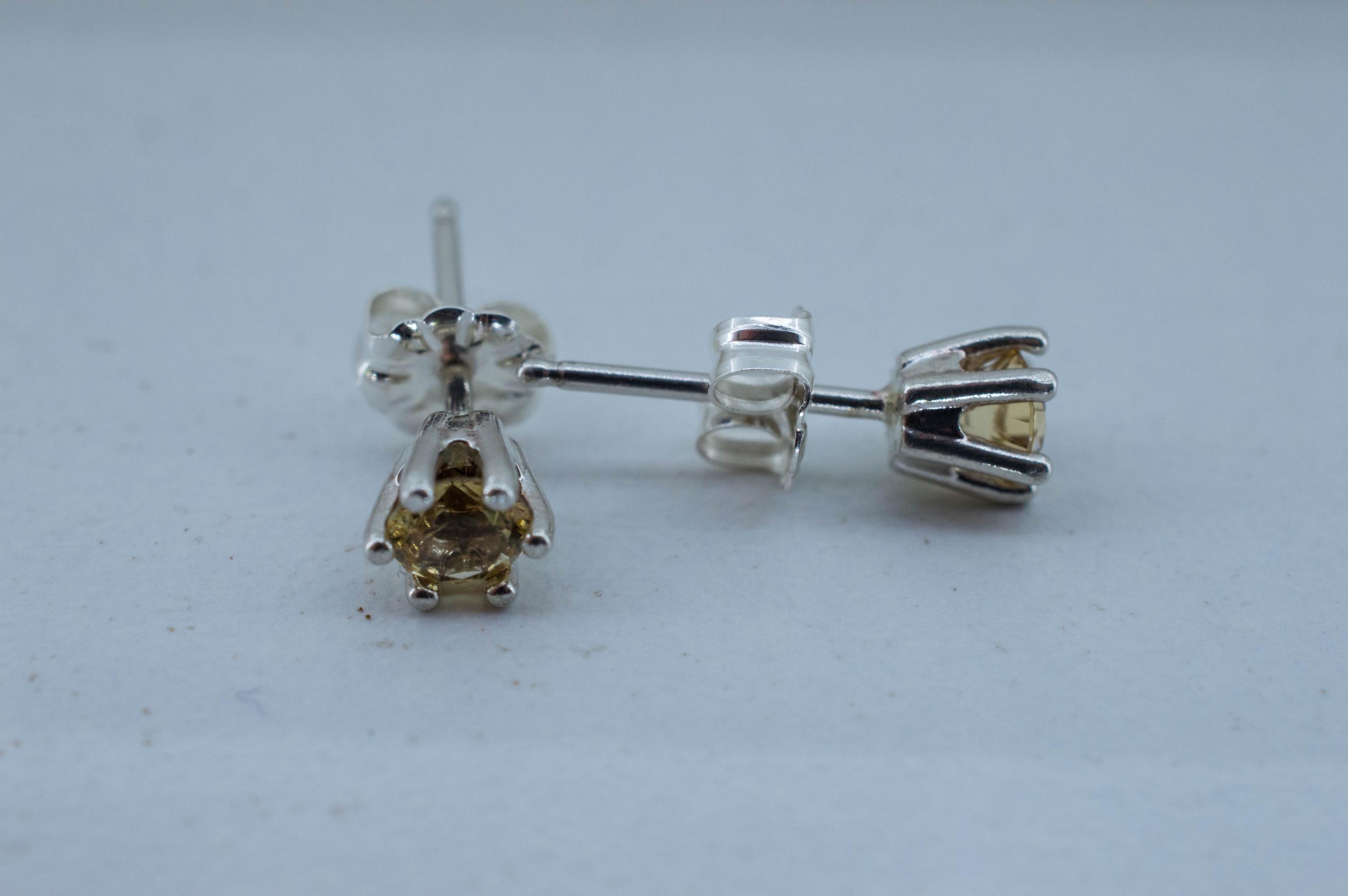 Heliodor Earrings, Natural Untreated Brazil Golden Beryl; 0.425cts