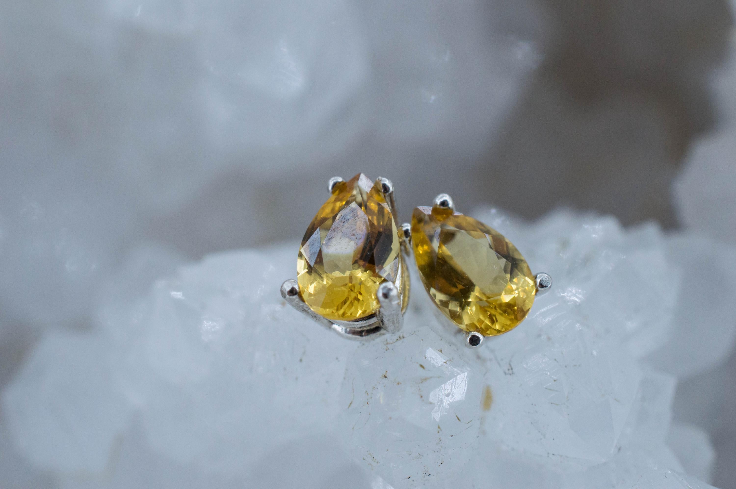 Heliodor Earrings, Natural Untreated Brazil Golden Beryl; 1.355cts