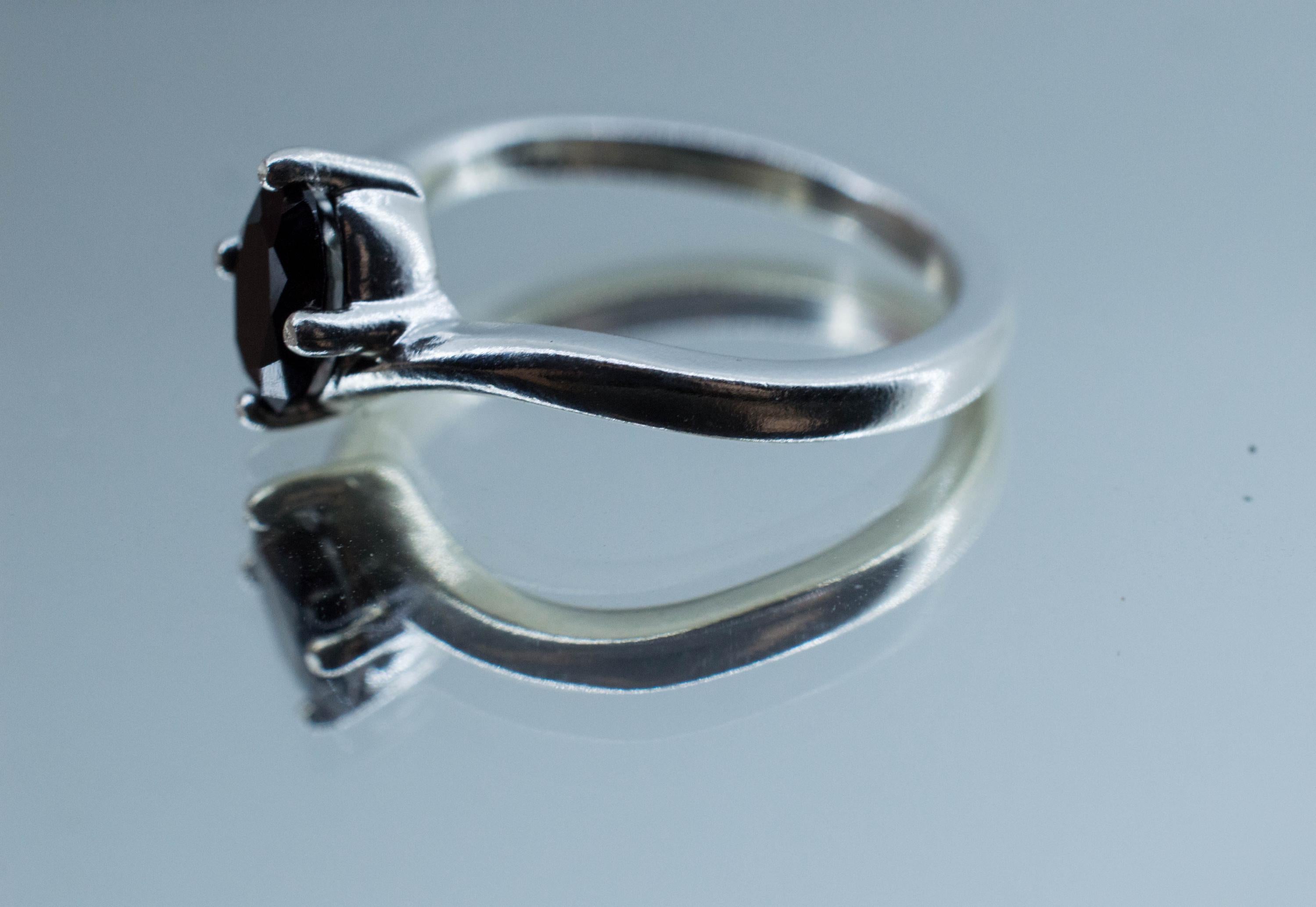 Black Spinel Ring, Natural Untreated Thailand Spinel; 0.890cts