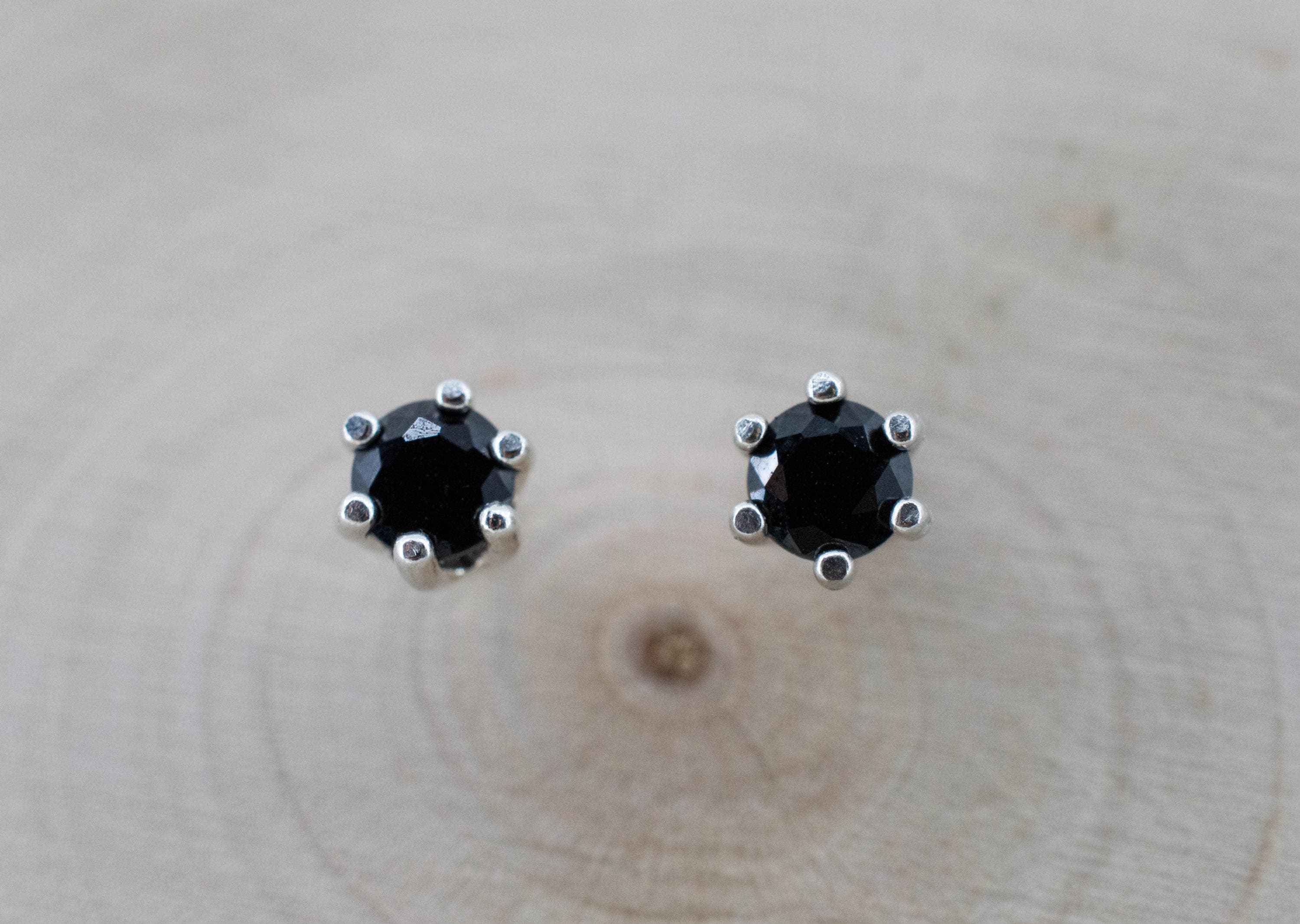Black Spinel Earrings; Natural Untreated Thailand Spinel; 0.580cts