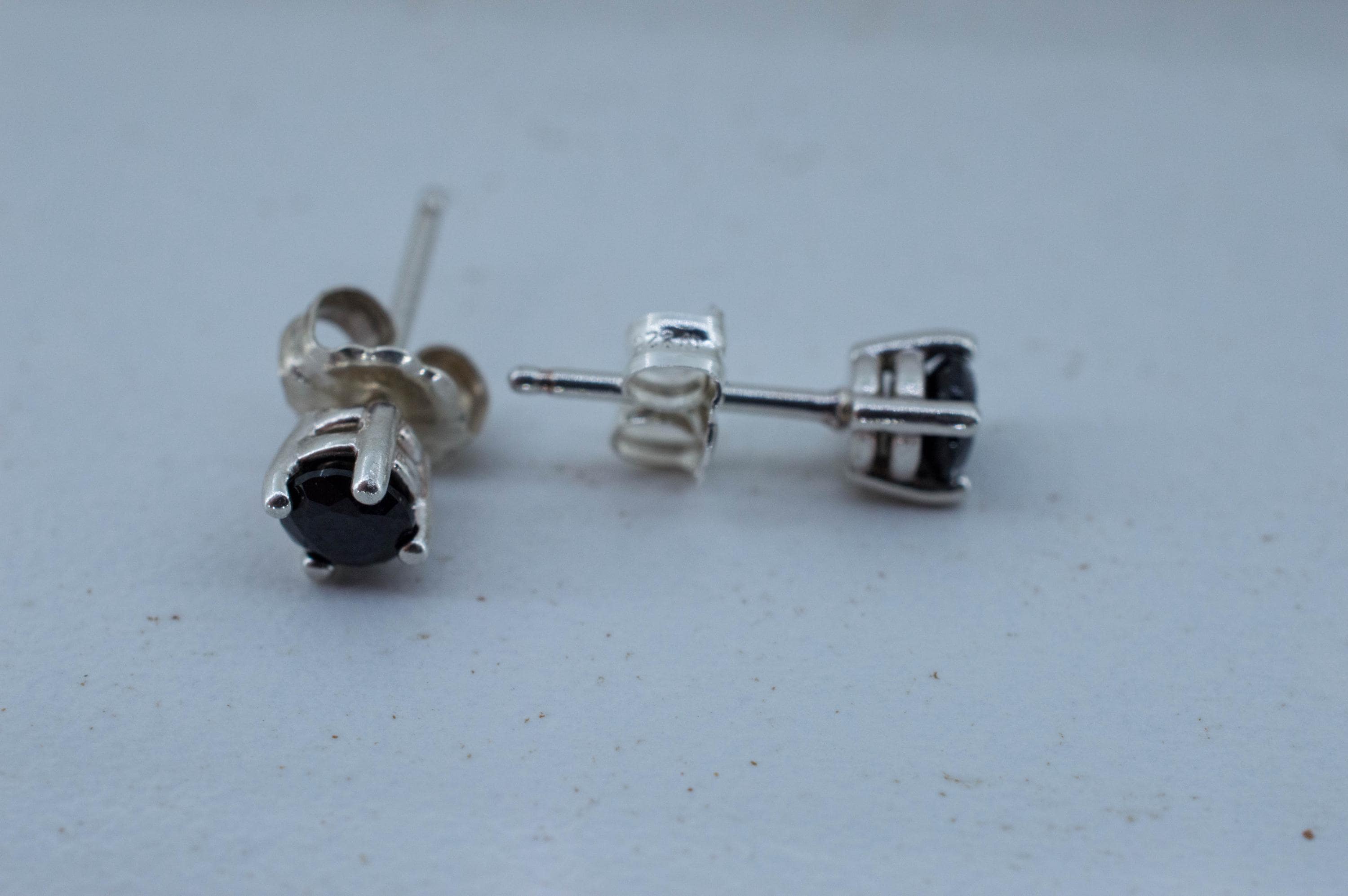 Black Spinel Earrings; Natural Untreated Thailand Spinel; 0.605cts