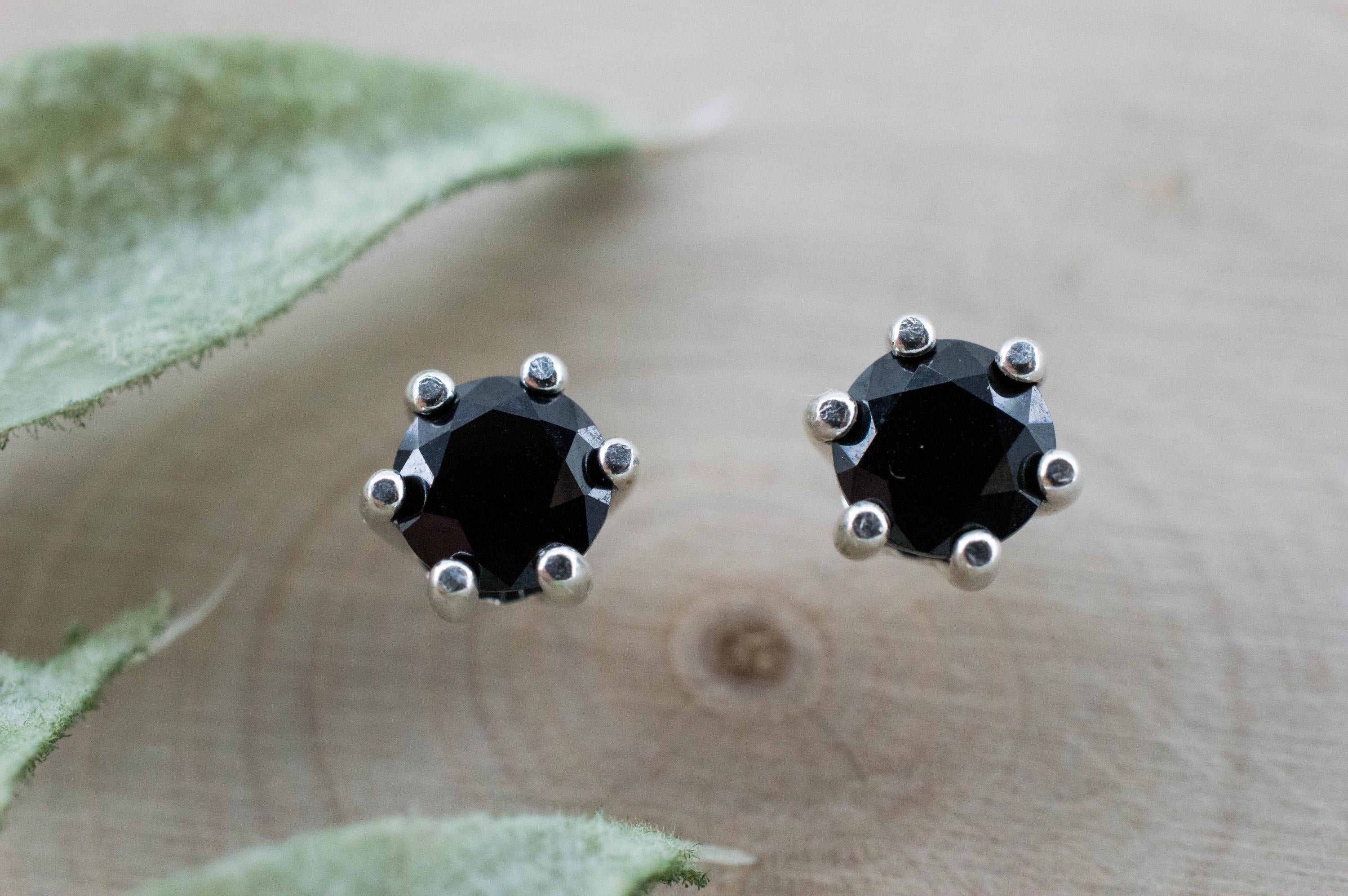 Black Spinel Earrings; Natural Untreated Thailand Spinel; 1.115cts