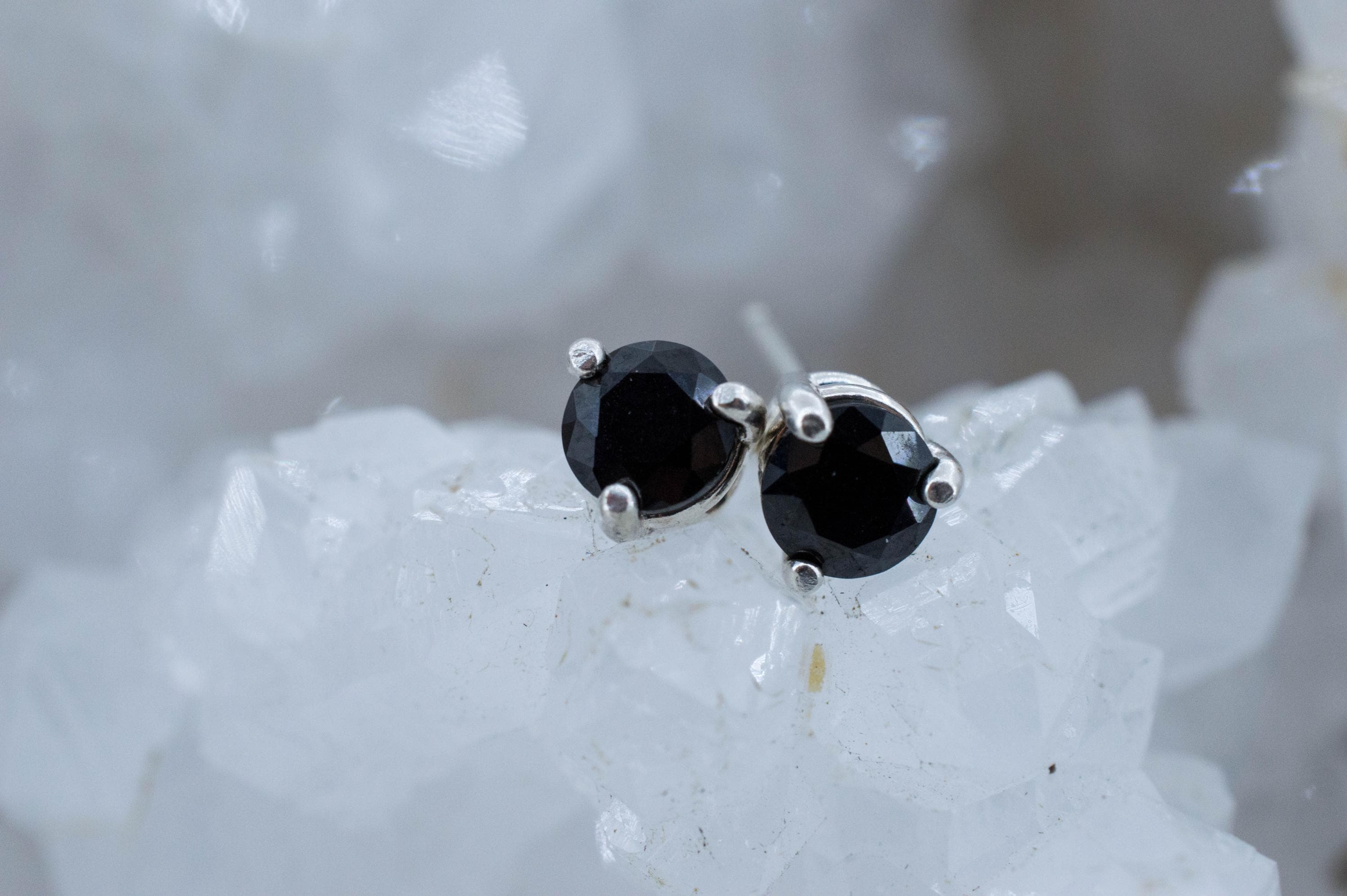 Black Spinel Earrings; Natural Untreated Thailand Spinel; 1.140cts