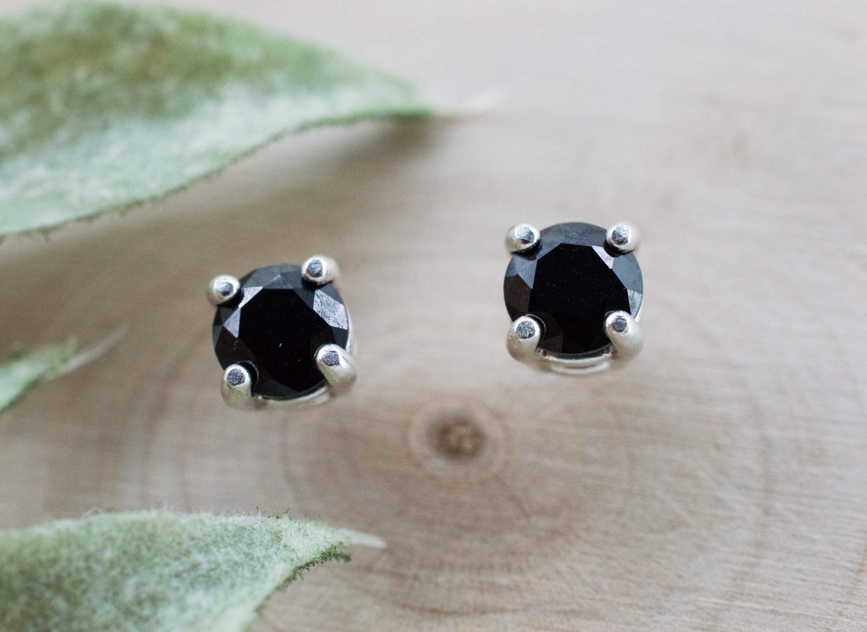 Black Spinel Earrings; Natural Untreated Thailand Spinel; 1.150cts