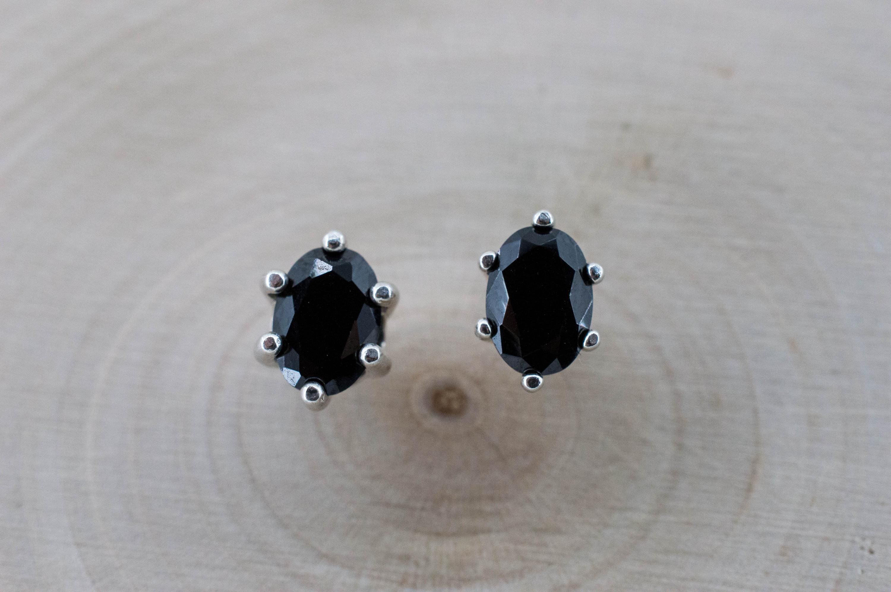 Black Spinel Earrings; Natural Untreated Thailand Spinel; 1.685cts