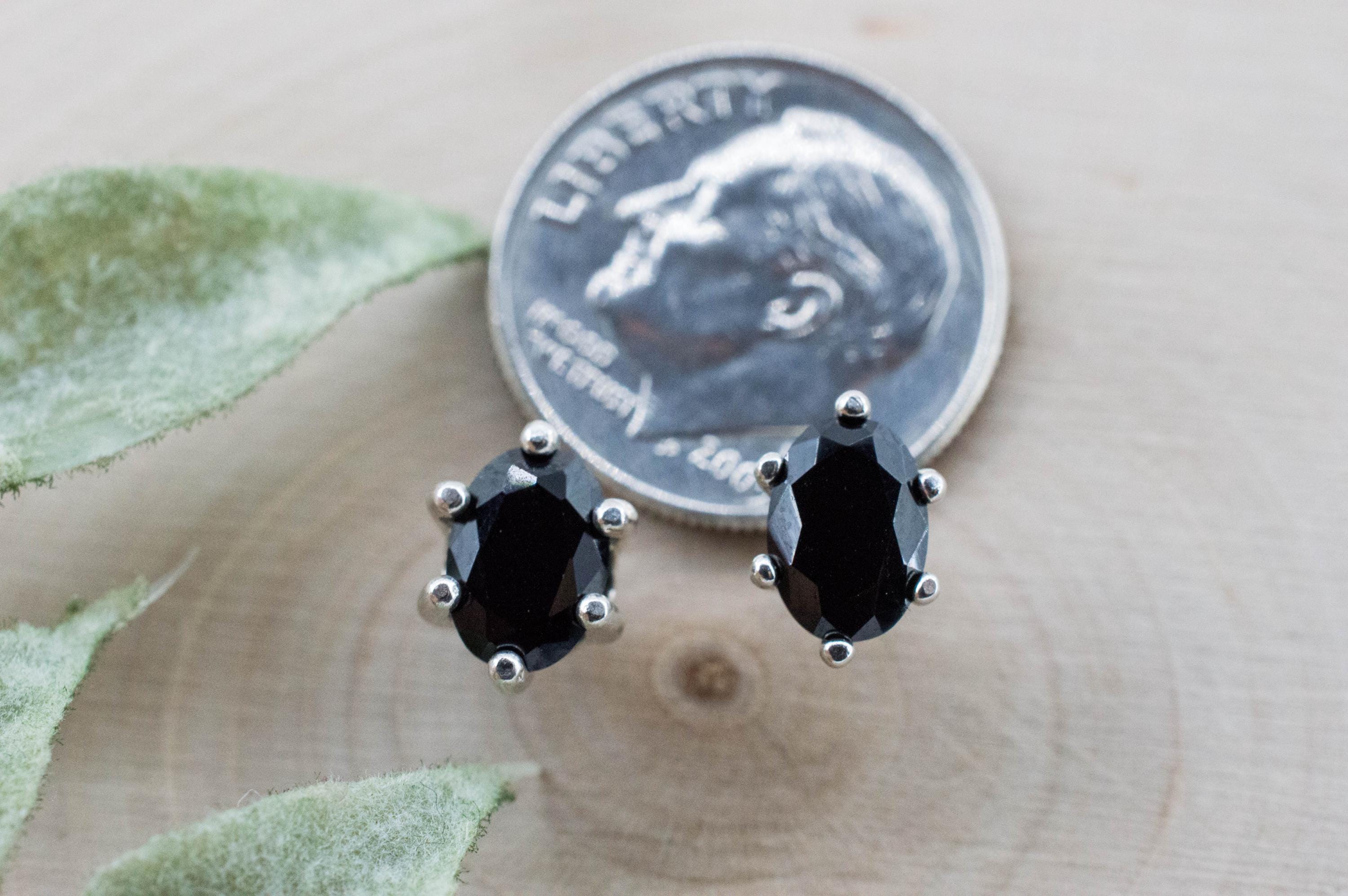 Black Spinel Earrings; Natural Untreated Thailand Spinel; 1.685cts