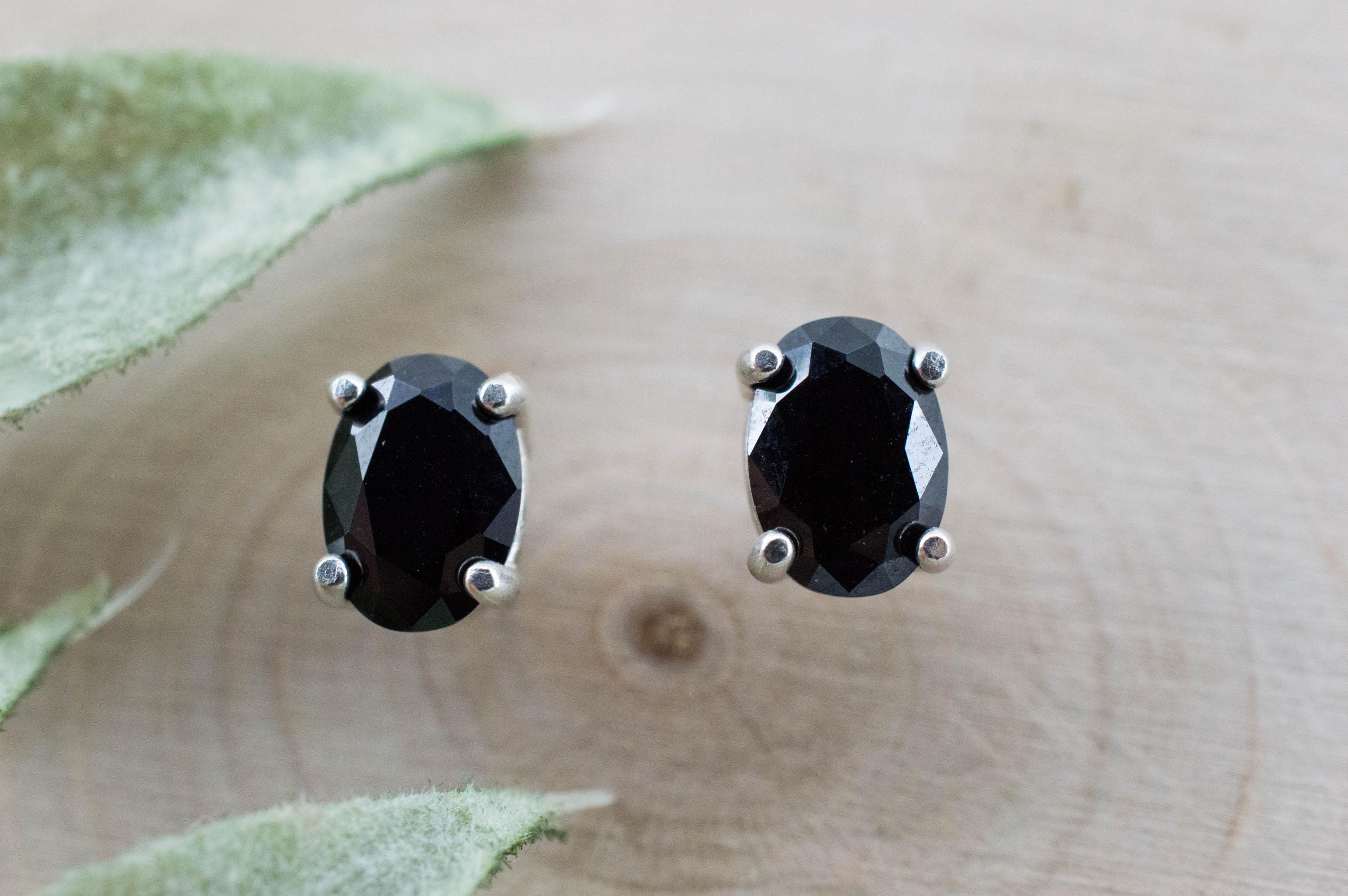 Black Spinel Earrings; Natural Untreated Thailand Spinel; 1.700cts