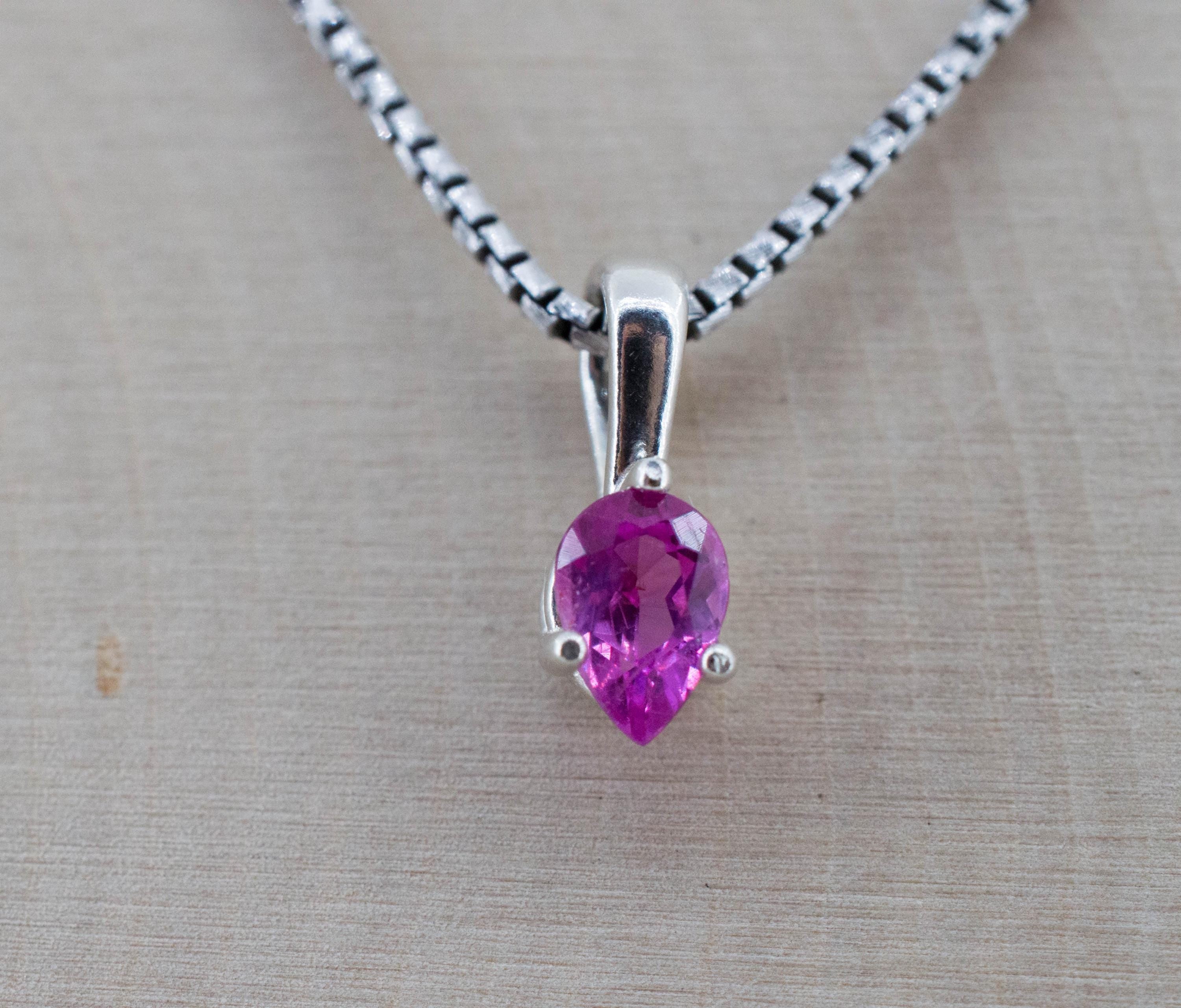 Pink Sapphire Pendant; Natural Untreated Vietnam Sapphire; 0.675cts